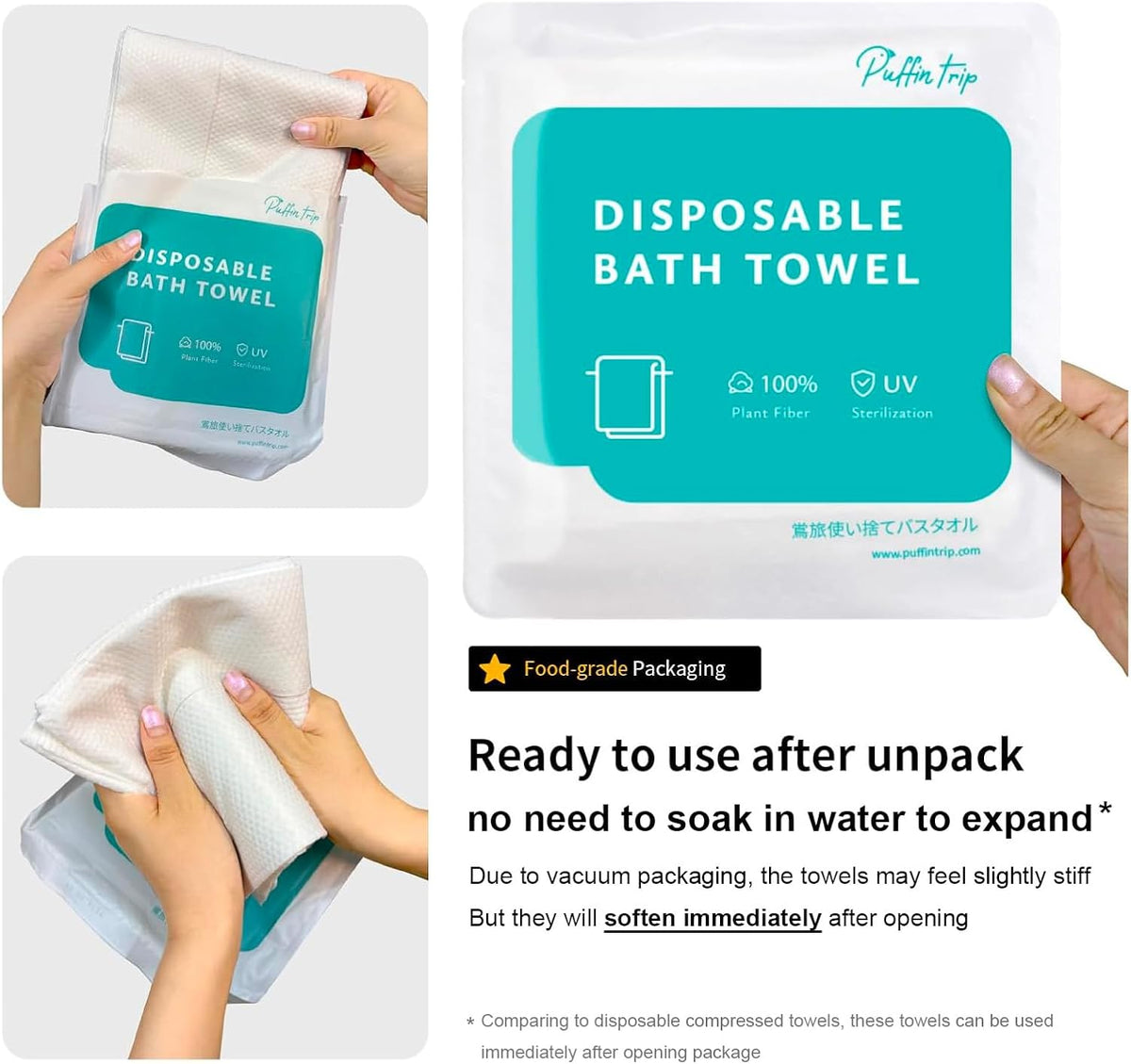10 Pack Disposable Bath Towels 55''X27.5'’ Durable Portable Camping Towels