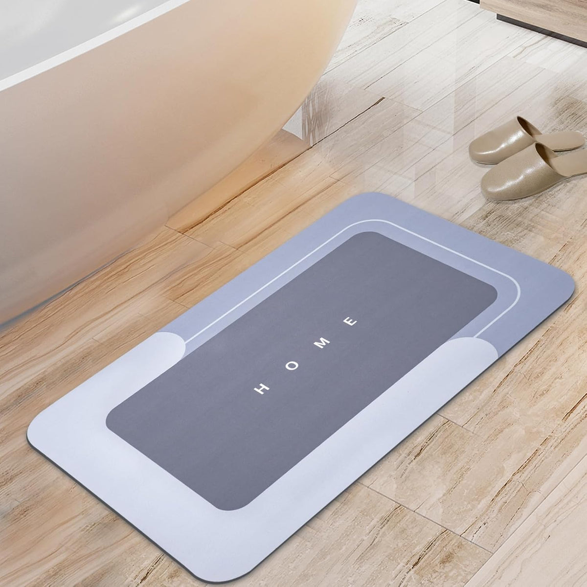 Housego Absorbent Bath Mat, Quick Dry Bath Rug, Non-Slip, 3PCS, Blue