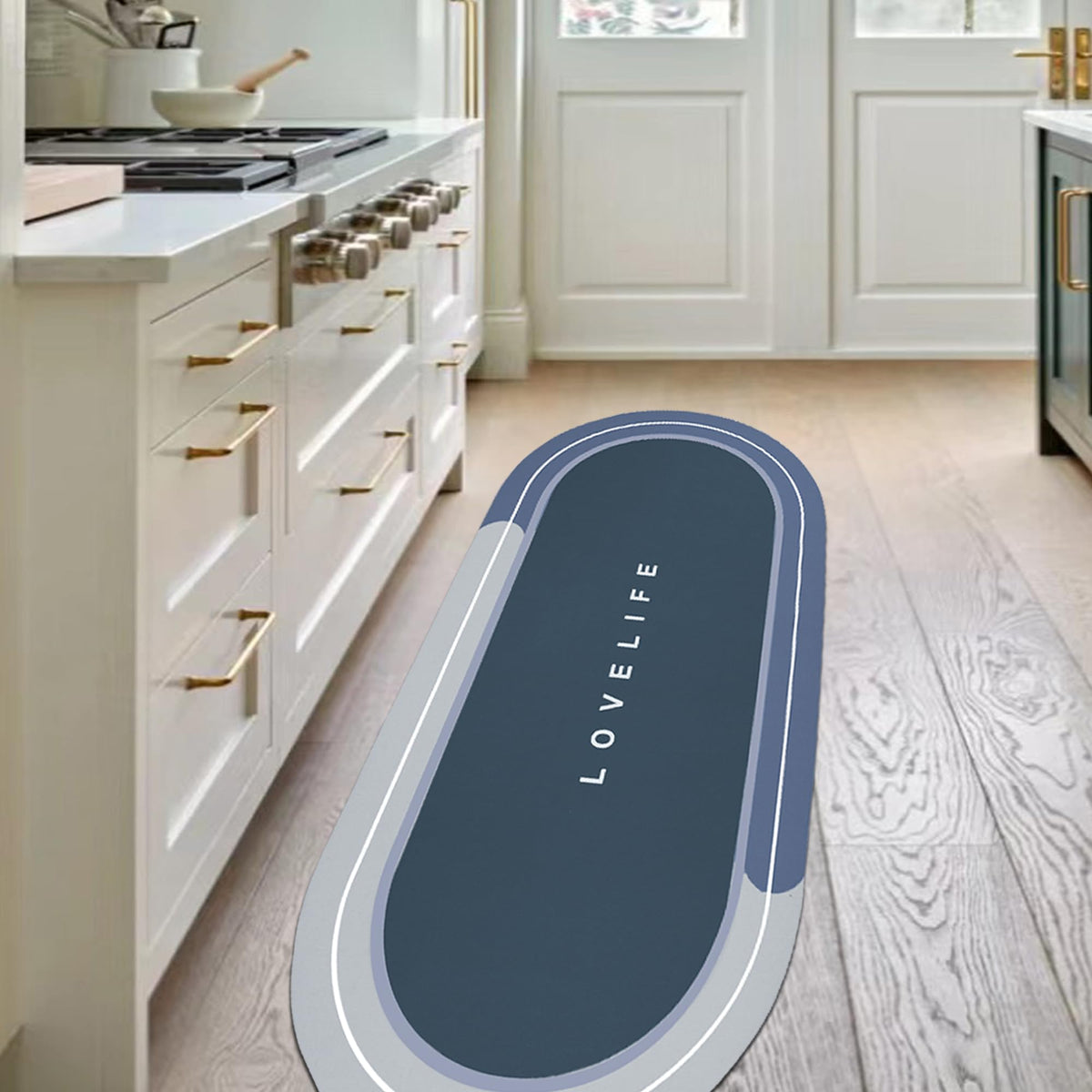Rubber Bath mats Quick-Drying Non-Slip Bathroom mat Super Absorbent Bath mat Instant Dry Bath mat, Bathroom Rug in Front of The Kitchen Sink, Shower Room, Bathtub, Oval(Grey+16.9x26.7in)