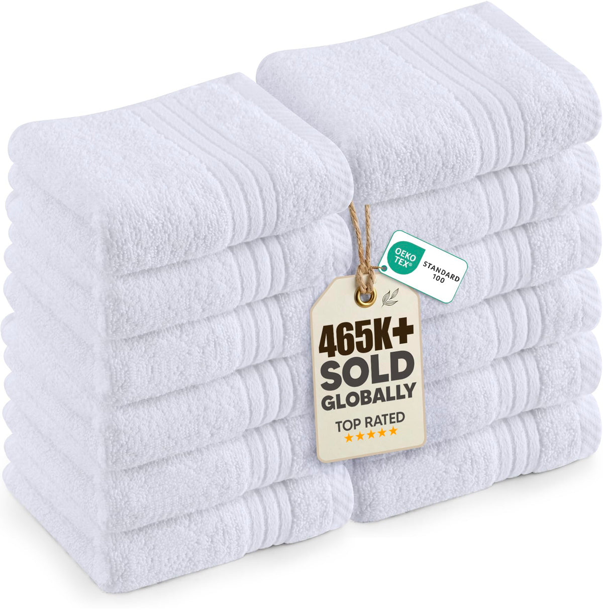 Utopia Towels 12 Pack Premium Wash Cloths, 12x12 in, 100% Cotton, Black
