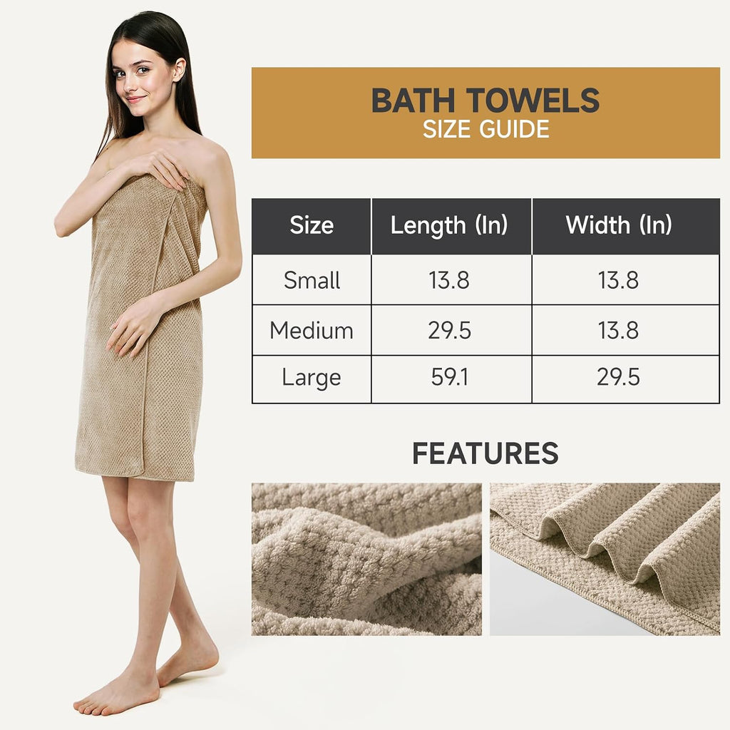 REDKISS 6-Piece Bath Towel Set - 2 Washcloths, 2 Hand Towels, 2 Bath Towels | Ultra-Fiber Coral Fleece, Super Absorbent, No Lint & No Fading | Perfect for Bathroom, Spa, Gym | Family & Adults-Camel