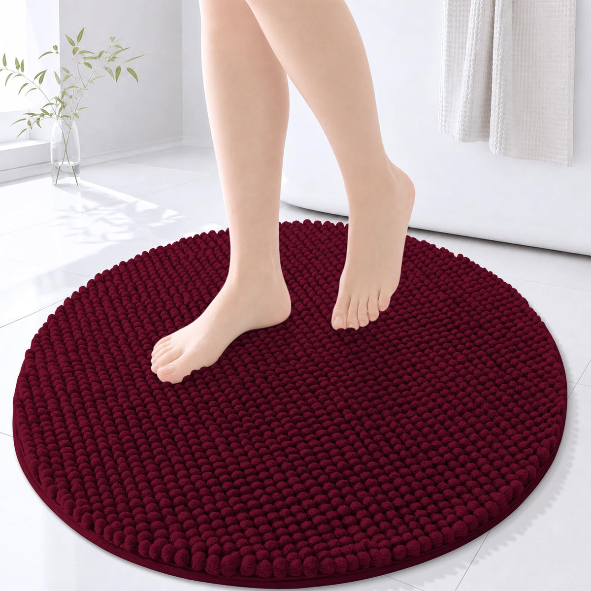 Arotive Chenille Bathroom Rugs 30x20, Soft Absorbent Bath Mat, Grey