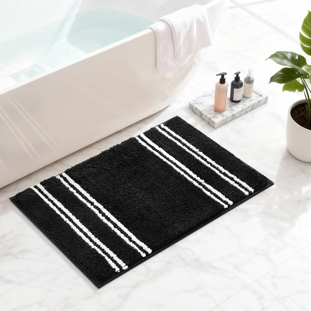 Kmson Ombre Bath Mat for Bathroom, Non Slip Ultra Soft and Thick Water Absorbent Bath Carpet, Machine Washable & Quick Dry Bathroom Rug, for Bedroom Door Living Room Green 17" x 24"