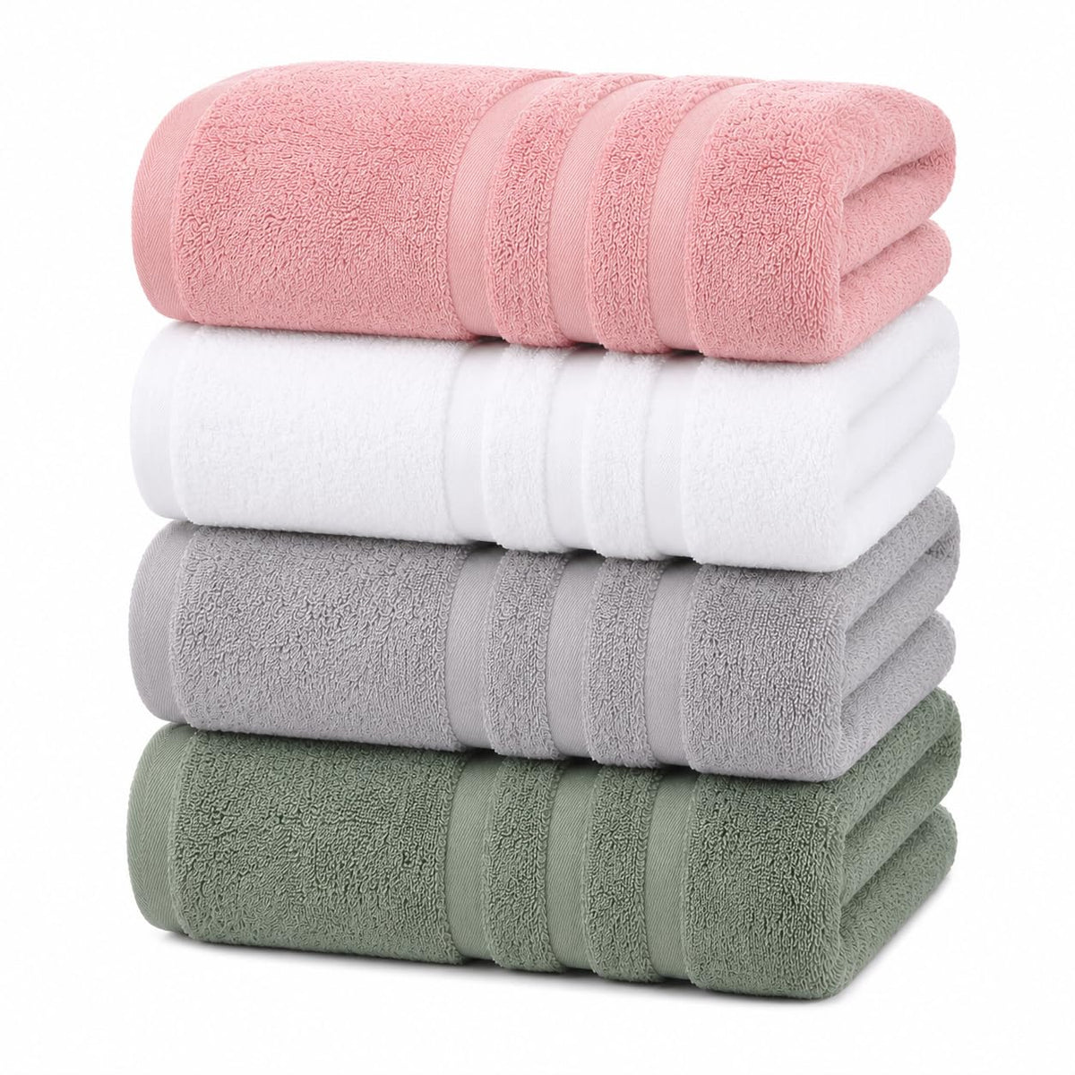 Velqora Large Bath Towels 4 Pack, 30x60 in, 100% Cotton, White