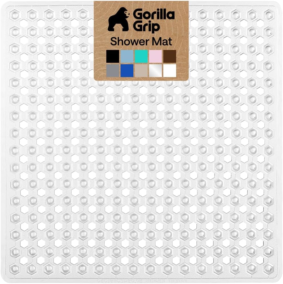 GORILLA GRIP Bath Tub Shower Mat, Bathtub Floor Liner, 35x16 Clear