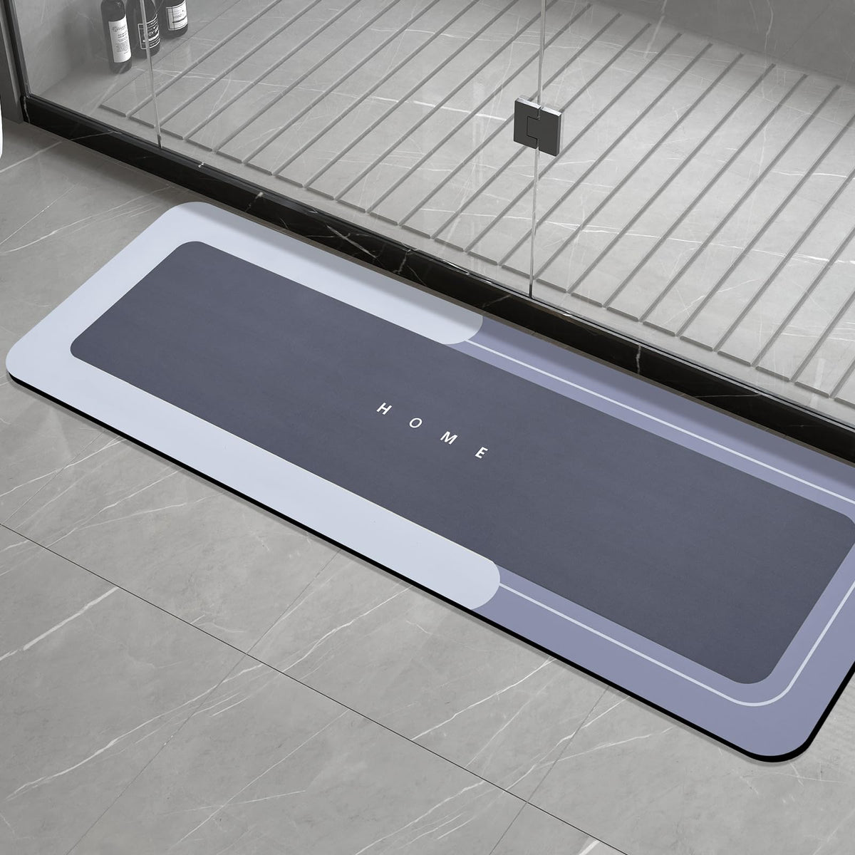 Housego Absorbent Bath Mat, Quick Dry Bath Rug, Non-Slip, 3PCS, Blue
