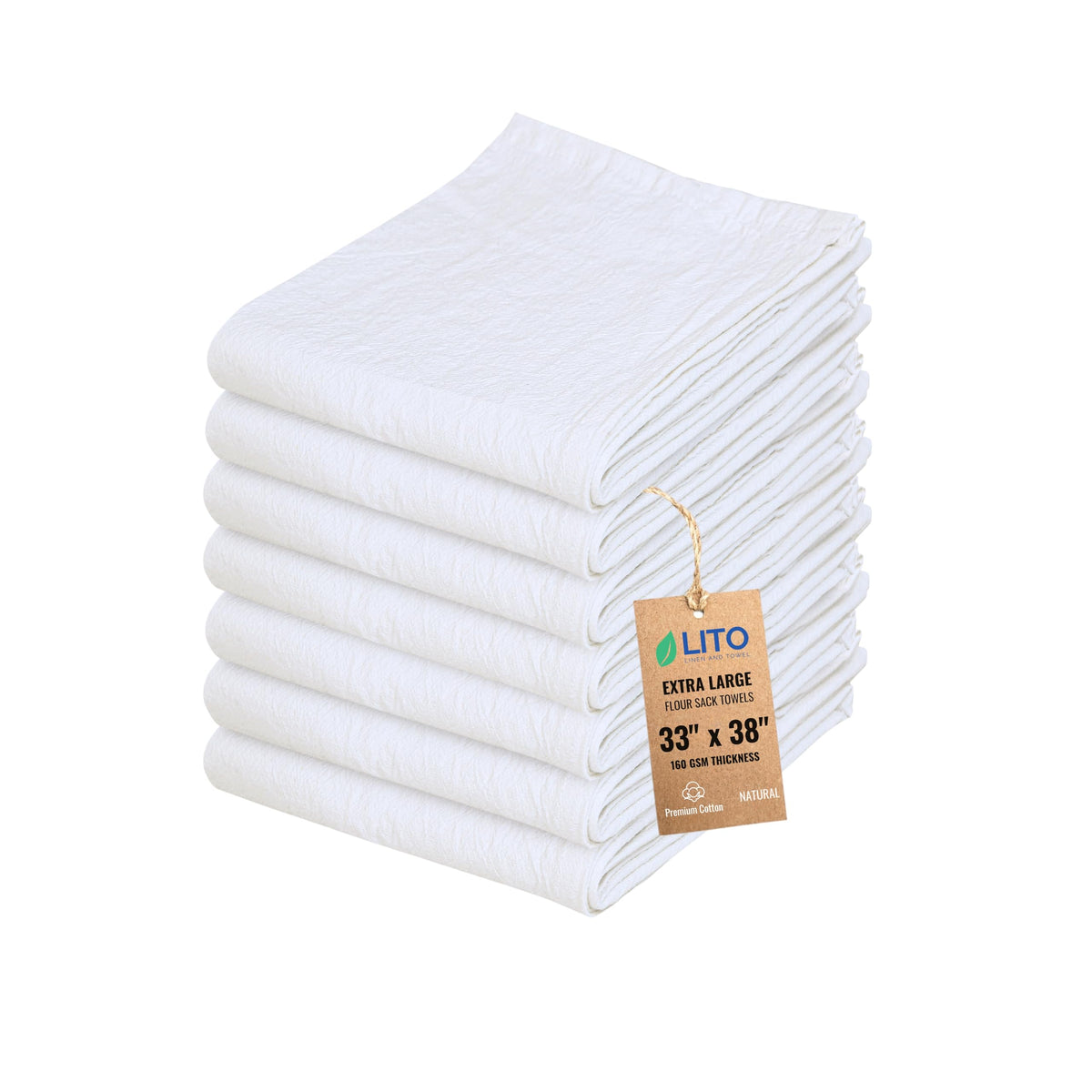 Flour Sack Towels | Tea Towel for Crafts| Kitchen Dish Cotton Blank Towel for Embroidery| Baking Bread Proofing Linen Cover| Super Absorbent Quick Dry| 12 Pack 18"x 28" White