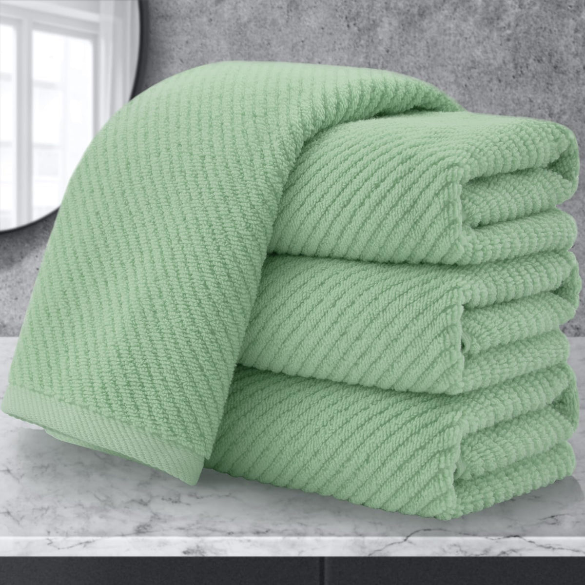 VOOVA & MOVAS 6PC Towel Set, 100% Cotton, Dark Grey