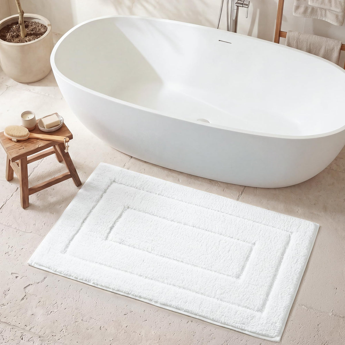 GRANNY SAYS Gray Bathroom Rug 20" x 30", Non-Slip Microfiber Bath Mat