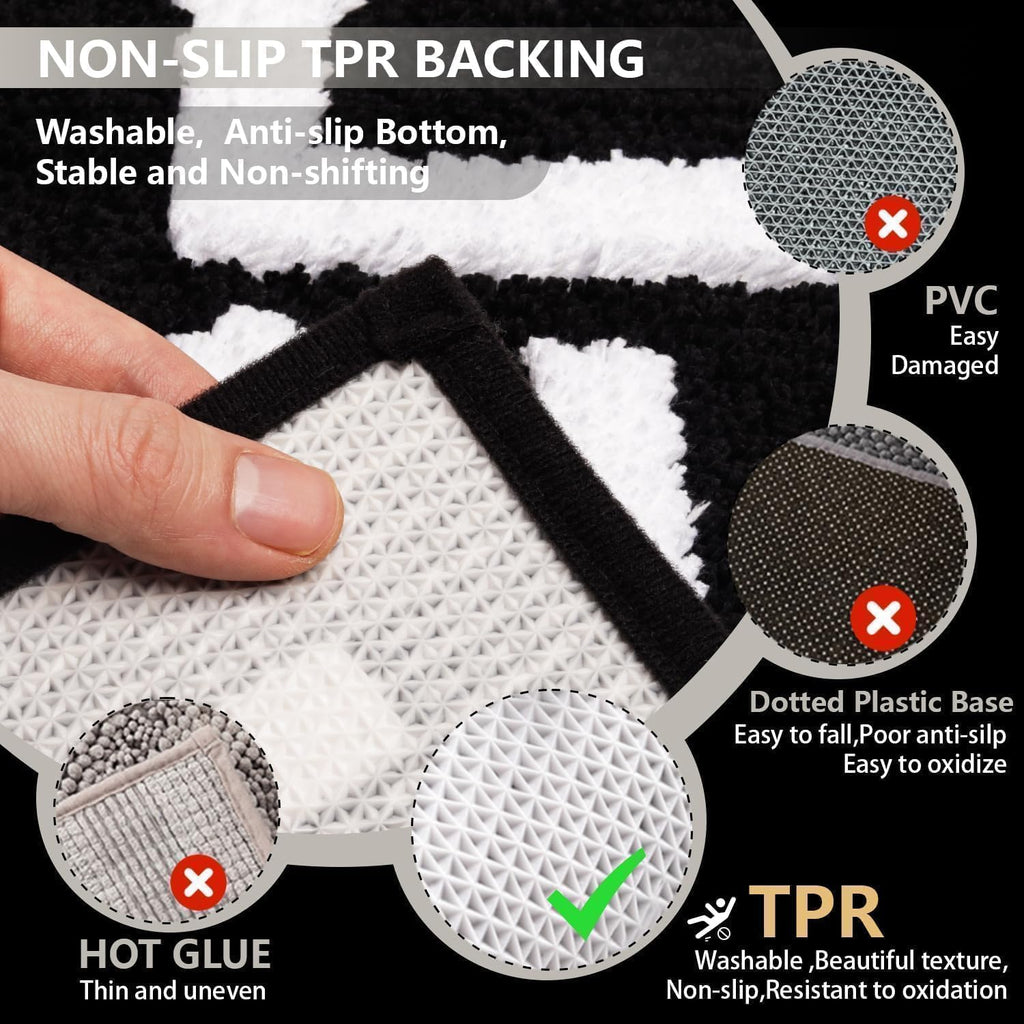 KOEXM Get Naked Bath Mat Black Cute Bathroom Rugs 16" x 24" Non Slip