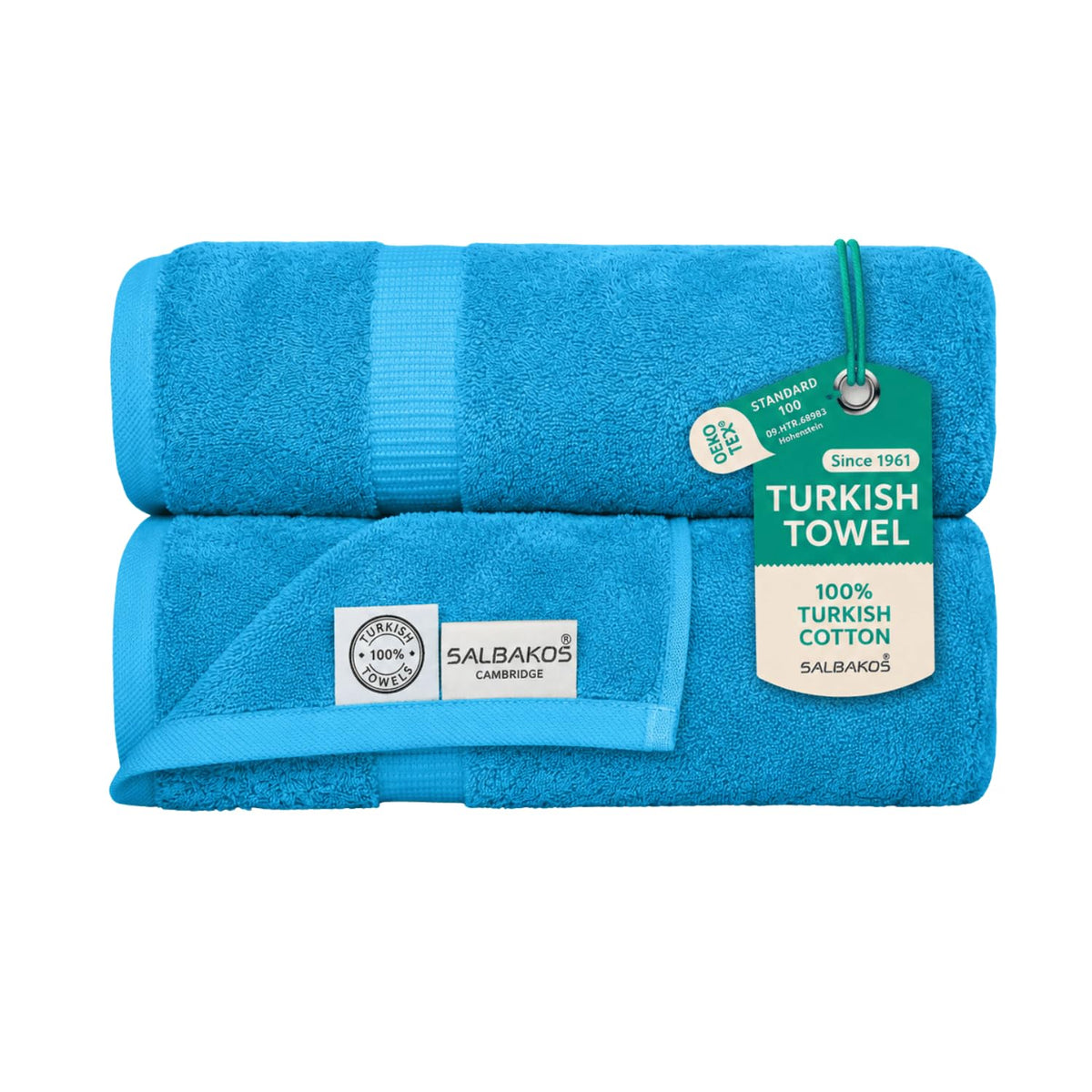 SALBAKOS 6-Piece 100% Turkish Cotton Hand Towels, 16x30 inch, White