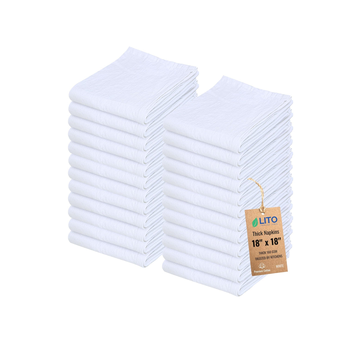 Flour Sack Towels | Tea Towel for Crafts| Kitchen Dish Cotton Blank Towel for Embroidery| Baking Bread Proofing Linen Cover| Super Absorbent Quick Dry| 12 Pack 18"x 28" White