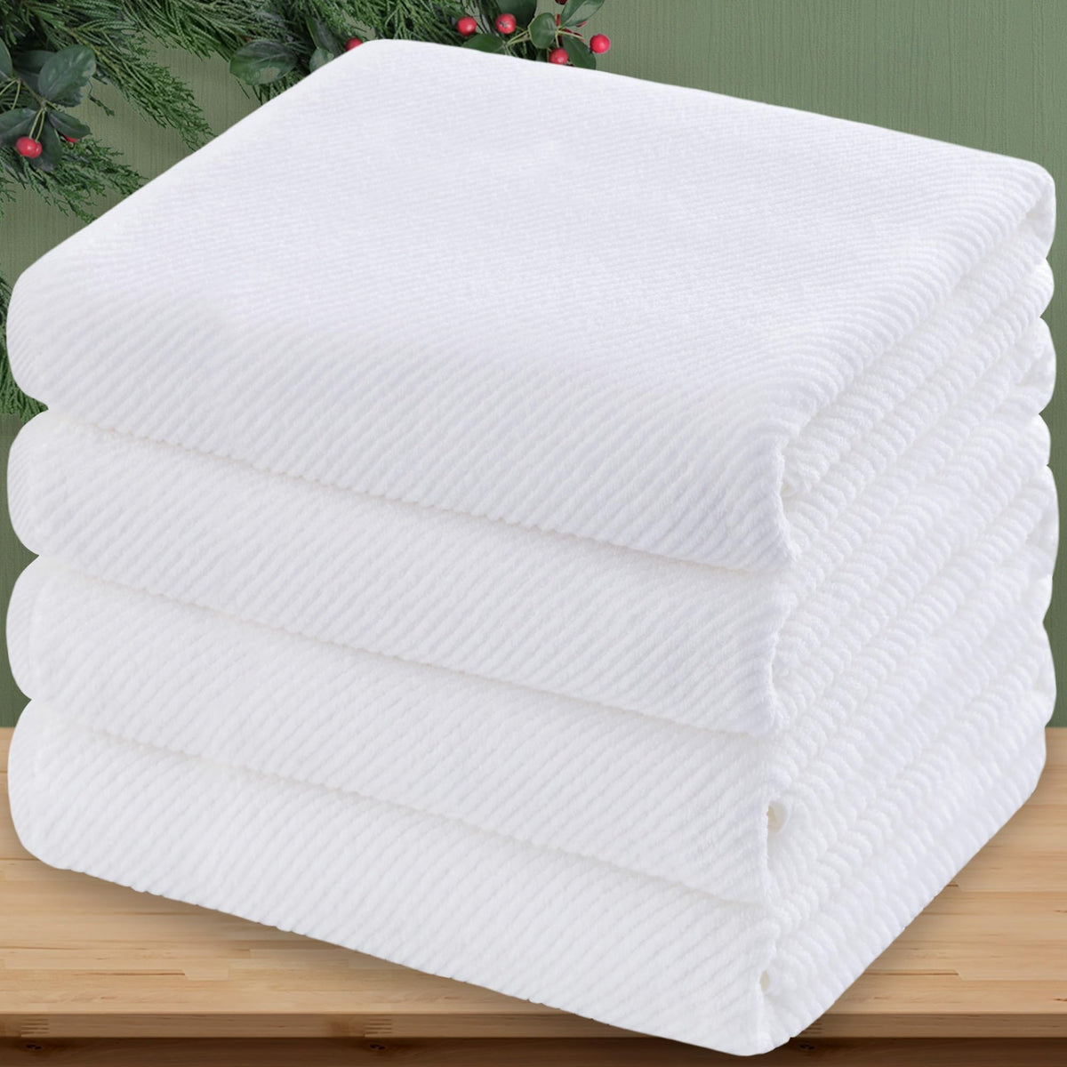 VOOVA & MOVAS 6PC Towel Set, 100% Cotton, Dark Grey