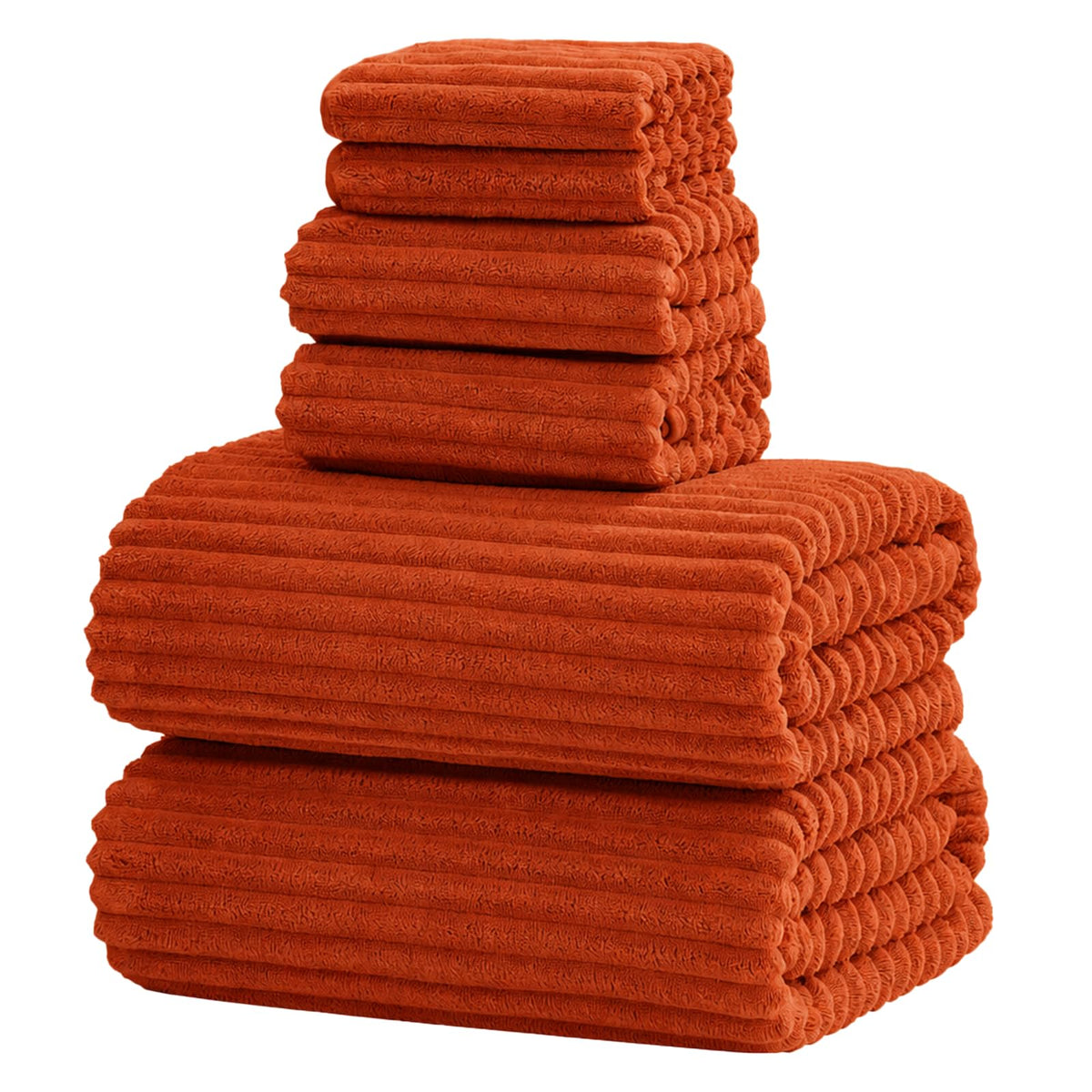 6 PC Bath Towel Set, 40"x80" Oversized Bath Sheets, Navy Blue