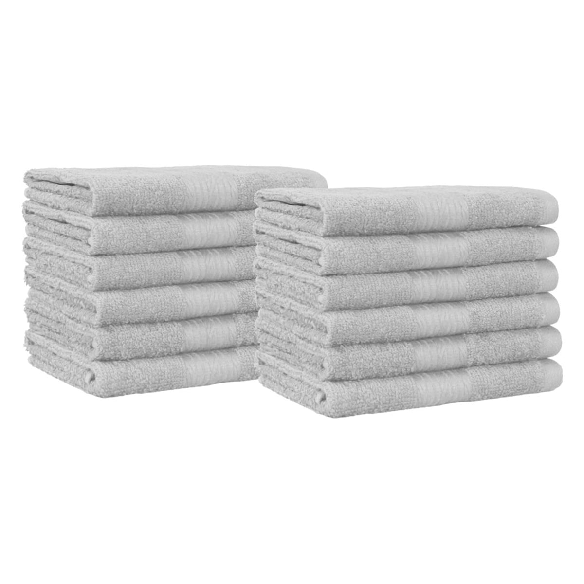 Amazon Basics Fast Drying Cotton Washcloths for Bathroom, Machine Washable, Soft and Highly Absorbent, 12 x 12 in, White, 24-Pack