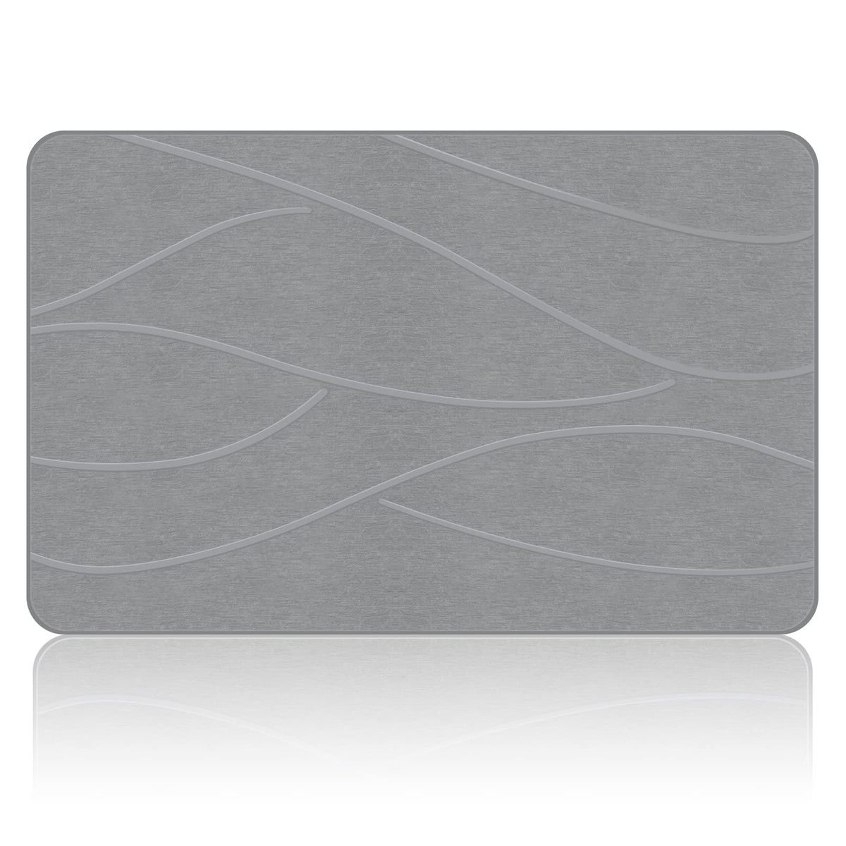 VEELOIM Stone Bath Mat, Diatomaceous Earth Shower Mat for Bathroom Grey