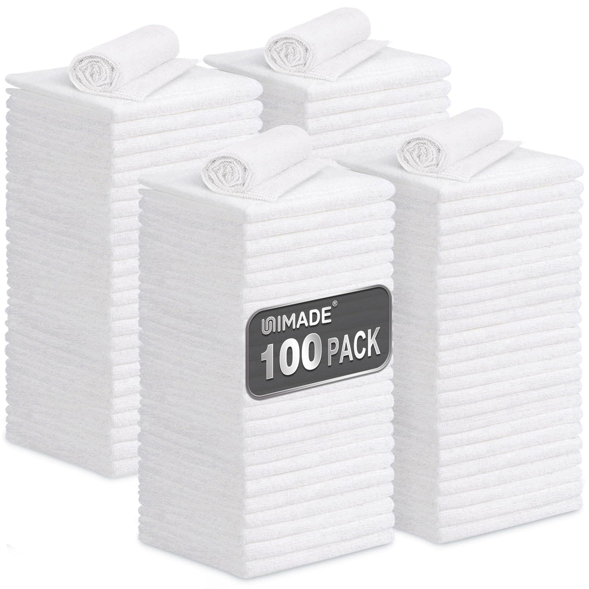UNIMADE Shop Towels, 100 Pack Commercial Grade Work Rags Microfiber Towel