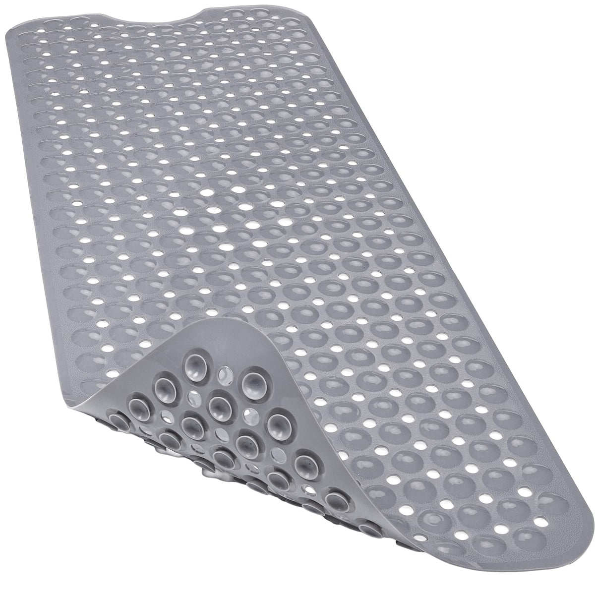 Bathtub and Shower Mats, 40x16 Inch Extra Large Non Slip Soft Bath Tub Mat with Suction Cups and Drain Holes for Bathroom Floor and Keep Tubs Clean, Machine Washable, Black