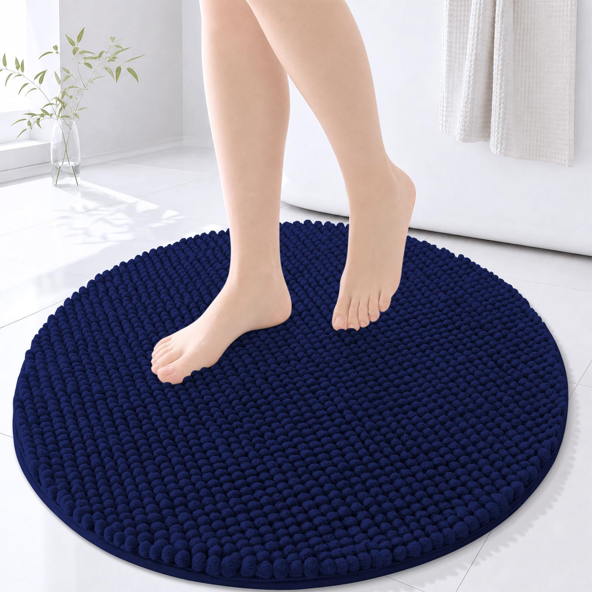 Arotive Chenille Bathroom Rugs 30x20, Soft Absorbent Bath Mat, Grey