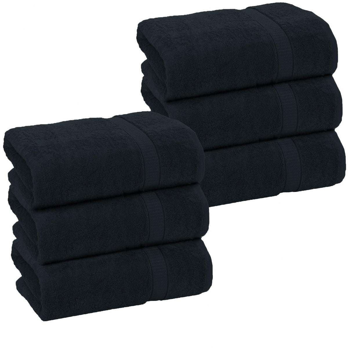 GOLD TEXTILES Premium Black Bath Mat - 2 Pack 22x34 Inches - Not a Bathroom Rug - 100% Ring Spun Cotton - Highly Absorbent & Non Slip Shower Bathroom Floor Mat Towel - Machine Washable