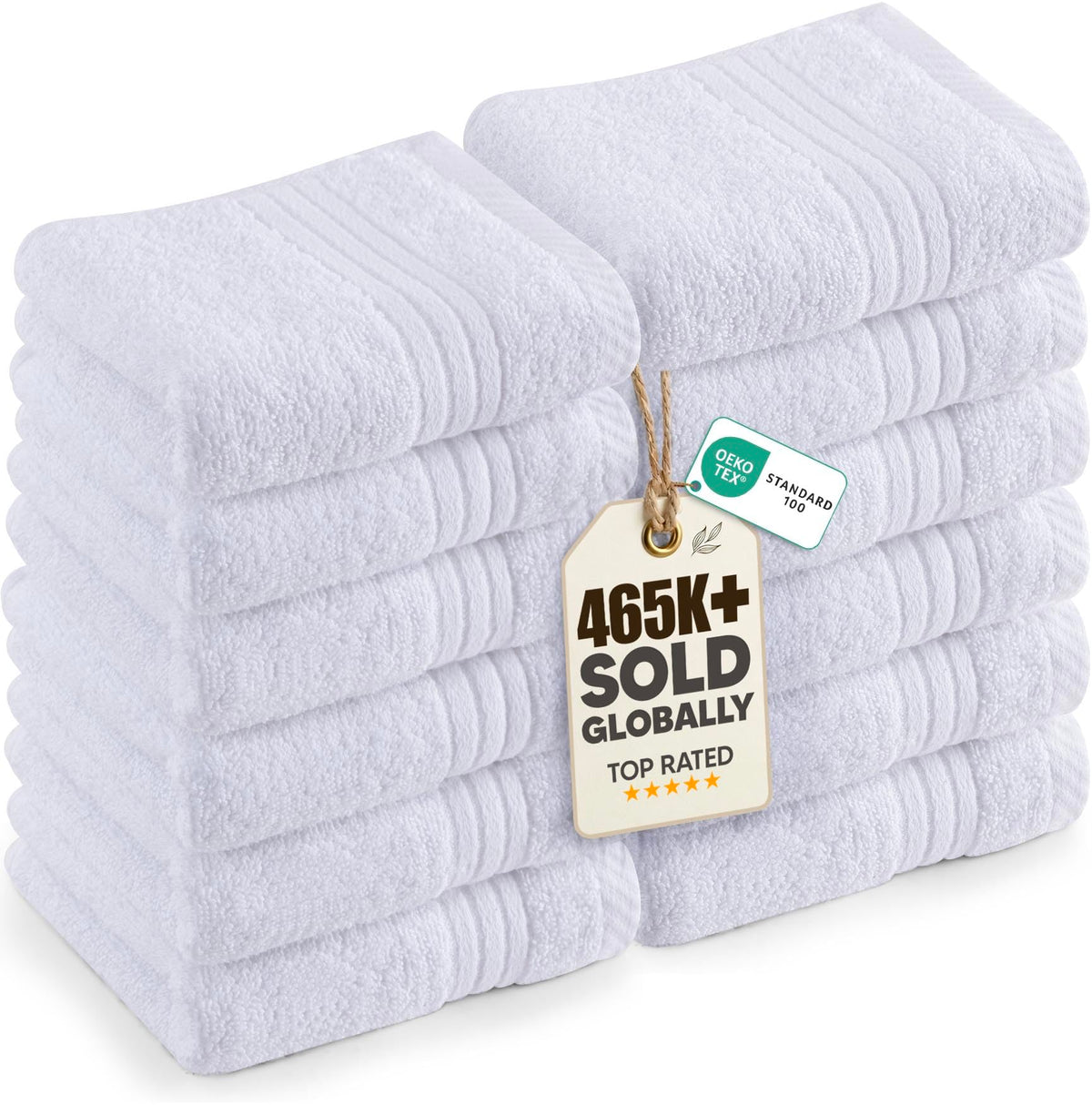 Utopia Towels 12 Pack Premium Wash Cloths, 12x12 in, 100% Cotton, Black