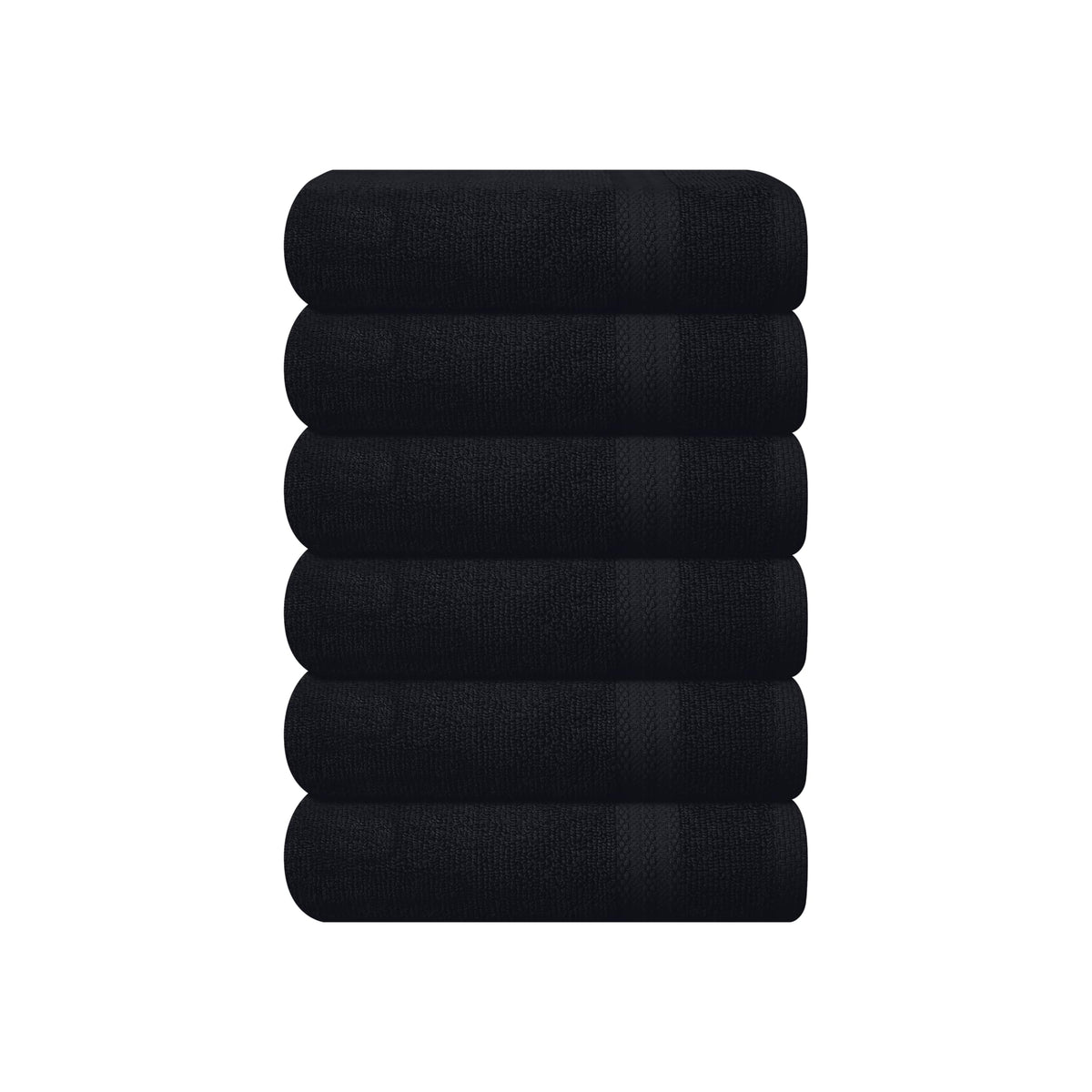 GLAMBURG Ultra Soft 8-Piece Towel Set - 100% Pure Ringspun Cotton, Contains 2 Oversized Bath Towels 27x54, 2 Hand Towels 16x28, 4 Wash Cloths 13x13 - Ideal for Everyday use, Hotel & Spa - Black