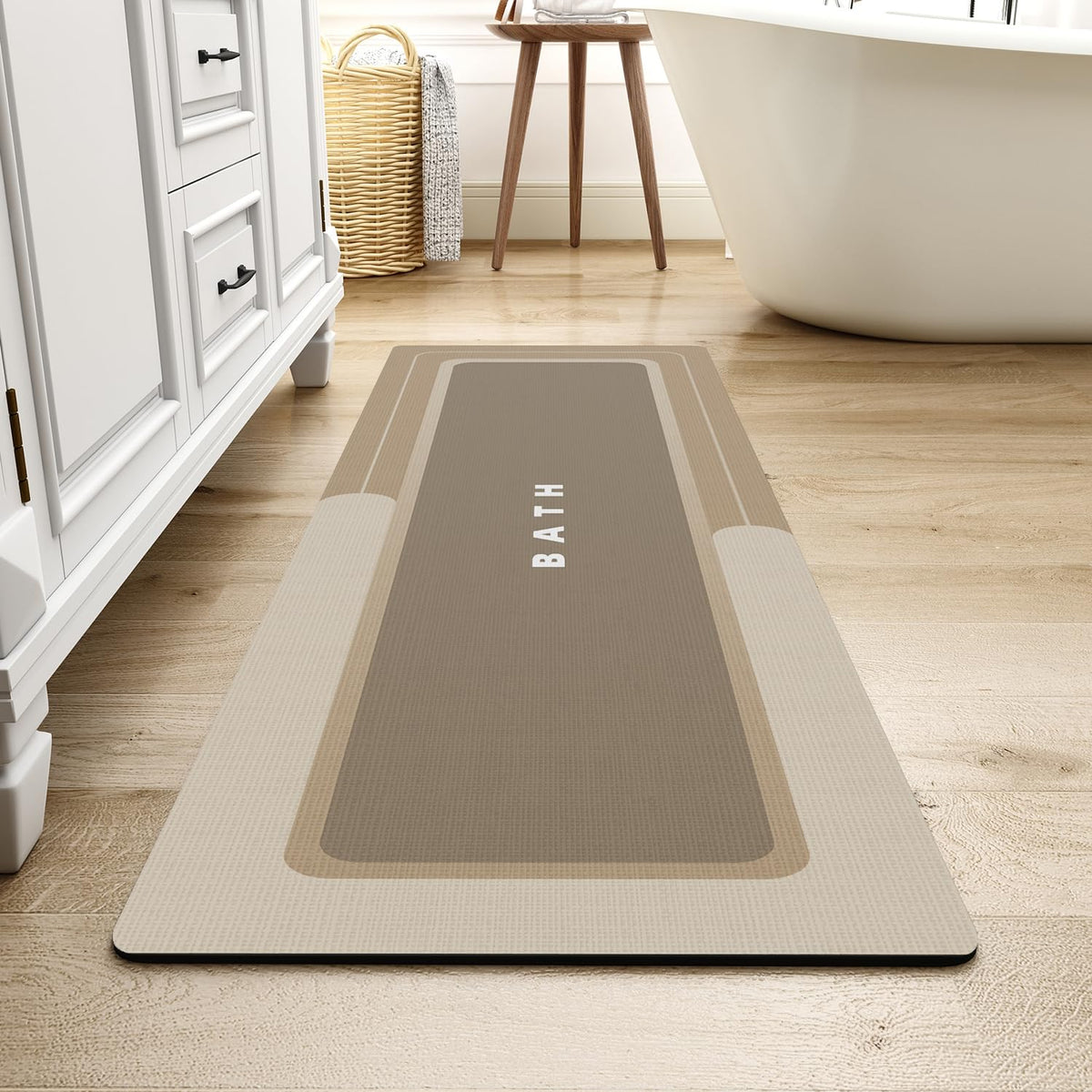 MontVoo-Bath Mat-Bathroom Mat Rug Non Slip Super Absorbent Stain Resistant Quick Dry Thin Bath Rug-Bath Mats for Bathroom Floor Bathtub Vanity-Bathmat Bath Rug Easy Care-17"x27" Grey