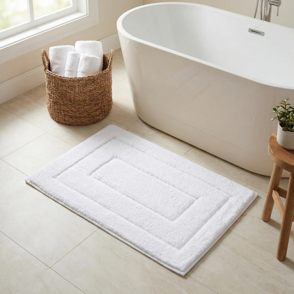GRANNY SAYS Gray Bathroom Rug 20" x 30", Non-Slip Microfiber Bath Mat