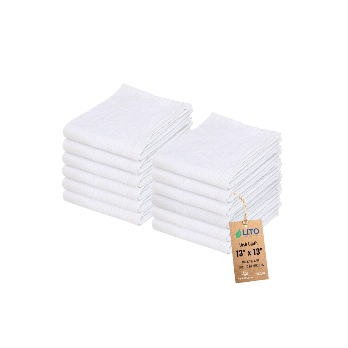 Flour Sack Towels | Tea Towel for Crafts| Kitchen Dish Cotton Blank Towel for Embroidery| Baking Bread Proofing Linen Cover| Super Absorbent Quick Dry| 12 Pack 18"x 28" White