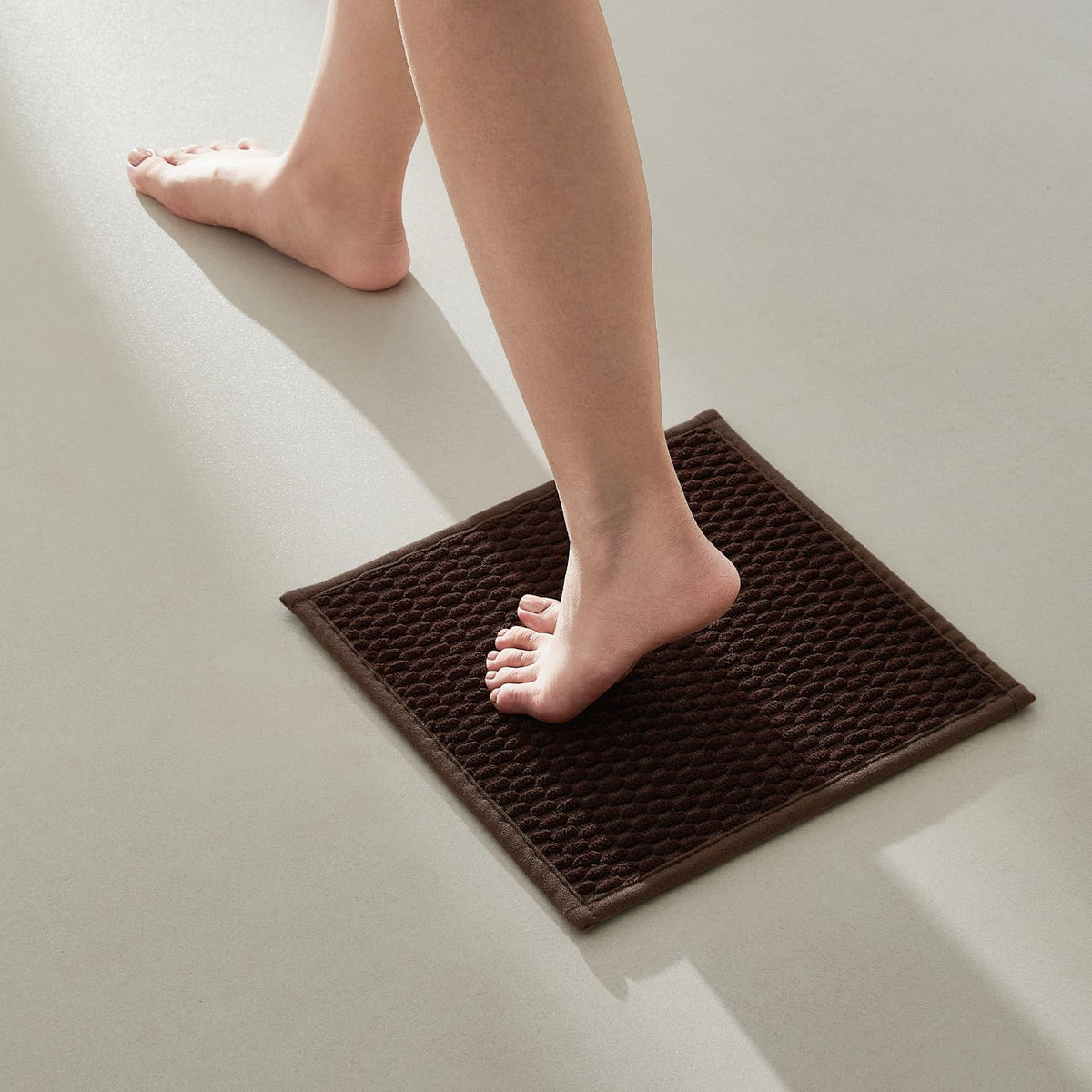 TYUU Bathroom Rugs Non Slip Washable, Super Absorbent Thin Bath Mat Small Quick Dry Low Pile Bathroom Rug, Dark Grey 16"x24"