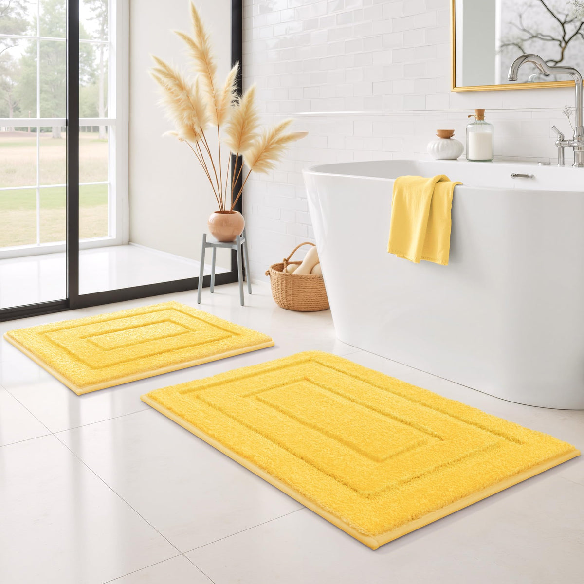 GRANNY SAYS Gray Bathroom Rug 20" x 30", Non-Slip Microfiber Bath Mat