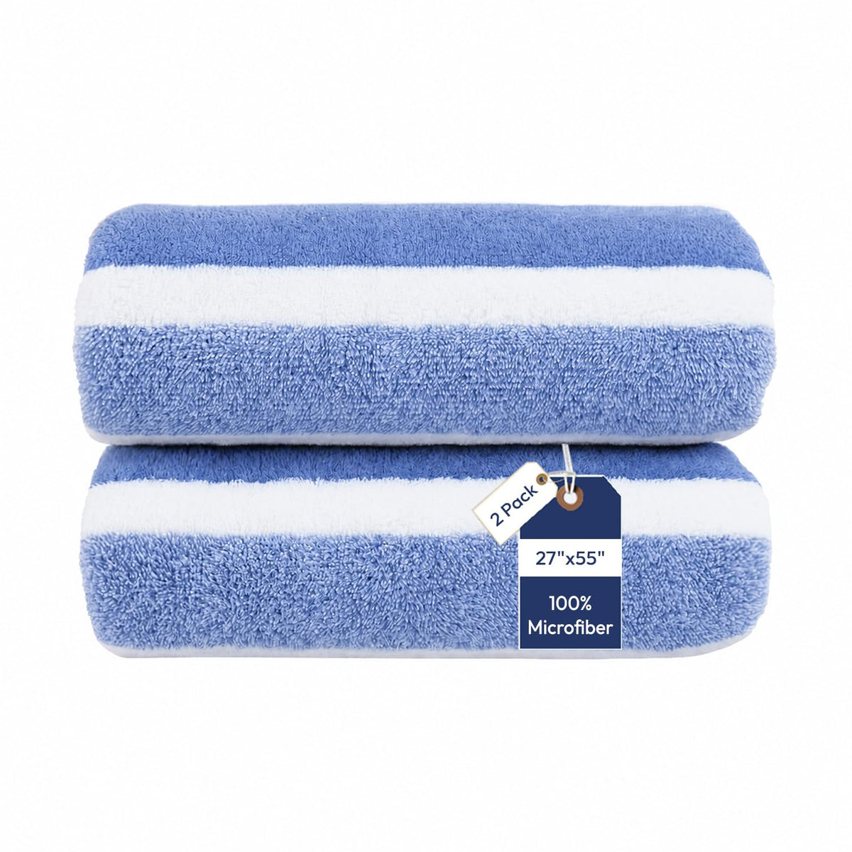 JML Microfiber Bath Towel with Hanging Loop, 2 Pack, 30" x 60", Grey