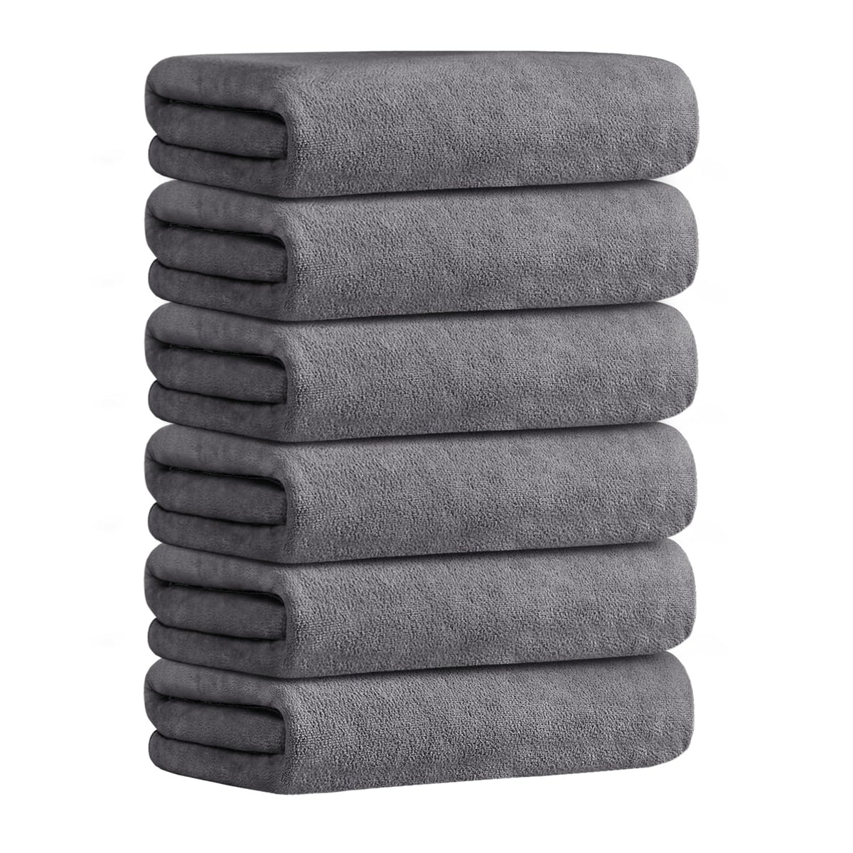 JML Microfiber Bath Towel with Hanging Loop, 2 Pack, 30" x 60", Grey