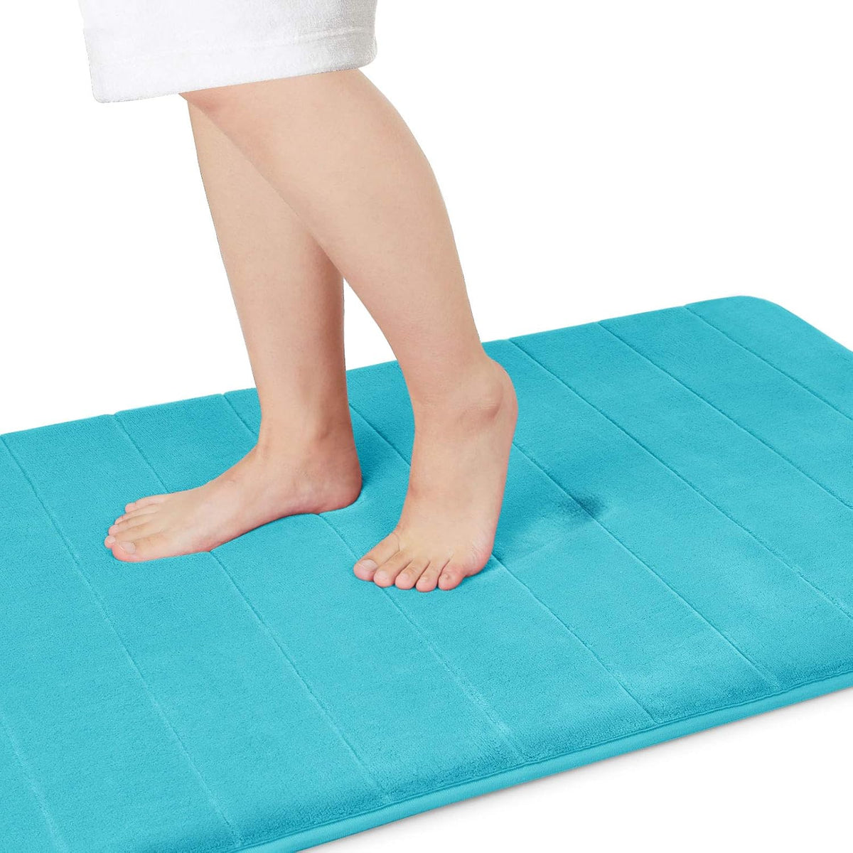 Yimobra Memory Foam Bath Mat, Super Soft Absorbent Bathroom Rug Non Slip, Quick Dry, Machine Washable Floor Carpet for Tub Shower, Home Decor Accessories, 24x17, Grey