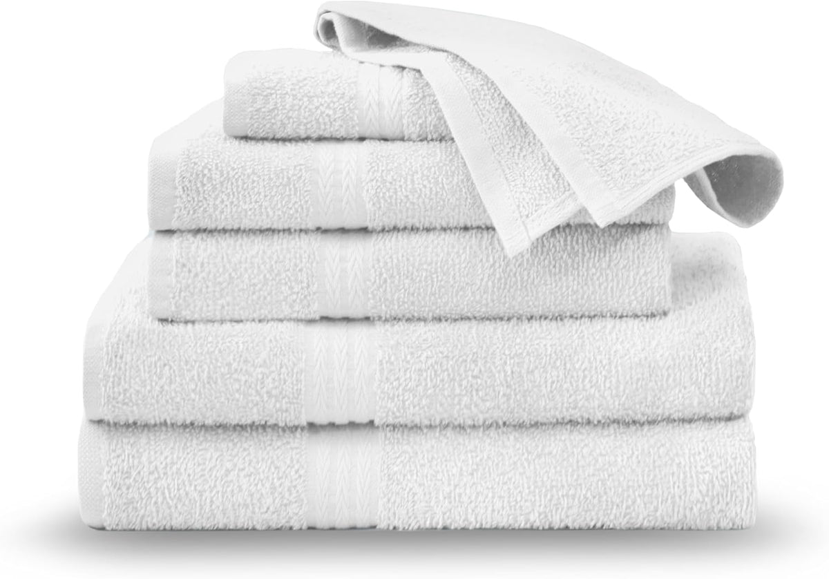Martex Easy Living Everyday 6-Piece Bathroom Towel Set, White