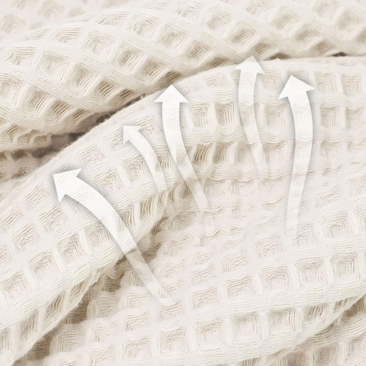 Waffle Bath Towels Set of 2 (Mist White) – Cotton, Quick Dry, Low Lint