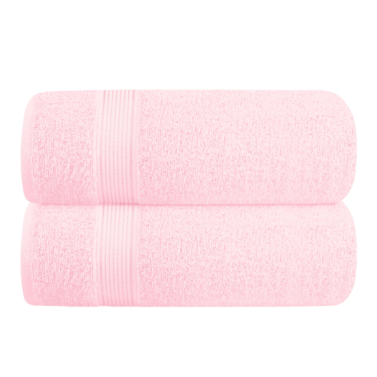 Belizzi Home Cotton 2 Pack Oversized Bath Towel Set 28x55 inches, Large Bath Towels, Ultra Absorbant Compact Quickdry & Lightweight Towel, Ideal for Gym Travel Camp Pool - Pink
