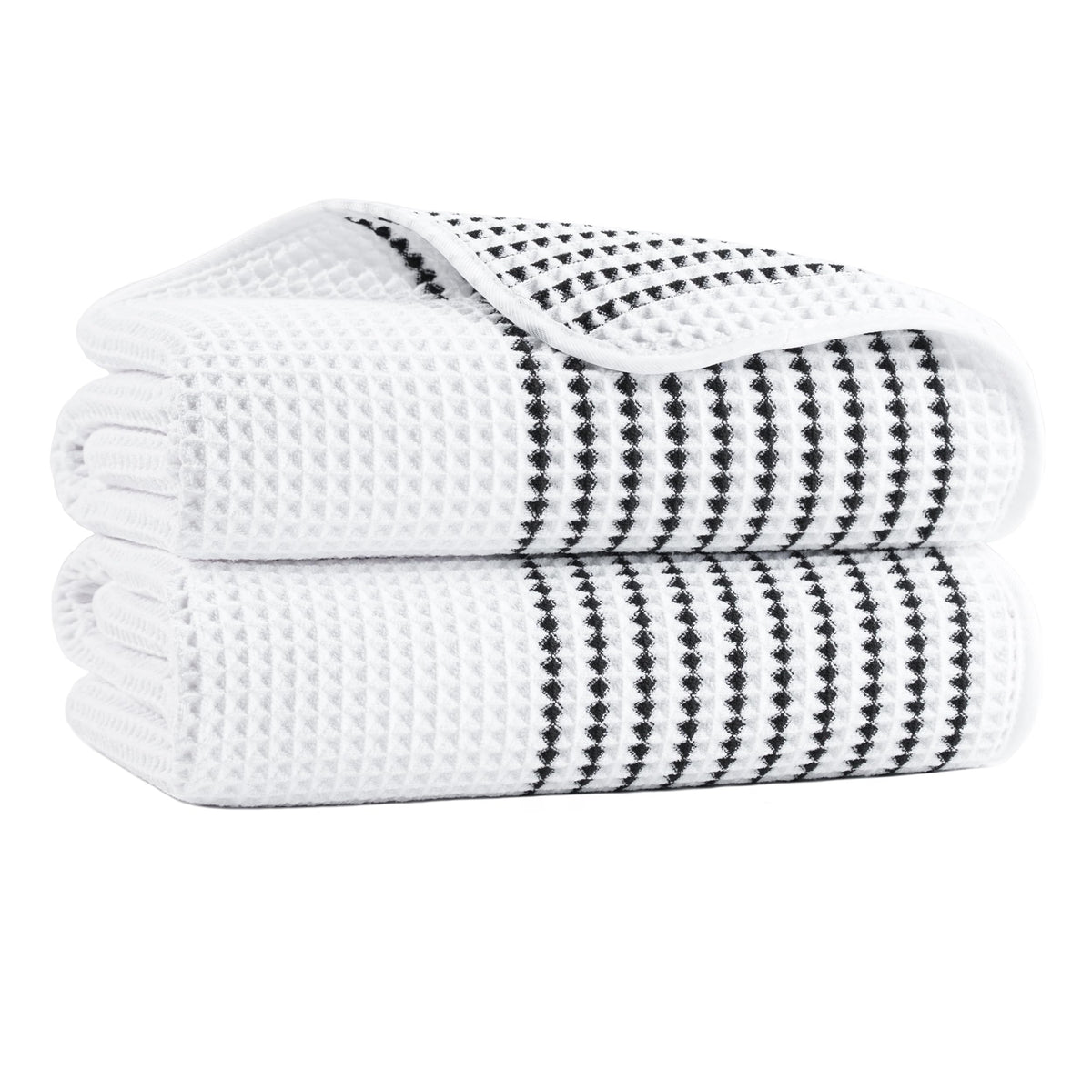 MICROFI New Microfiber Waffle Bath Towels, 2 Pieces, Oversized, Soft, Absorbent, Fast Drying, Lint Free 430 GSM (30''x60''/76cm x 152cm)