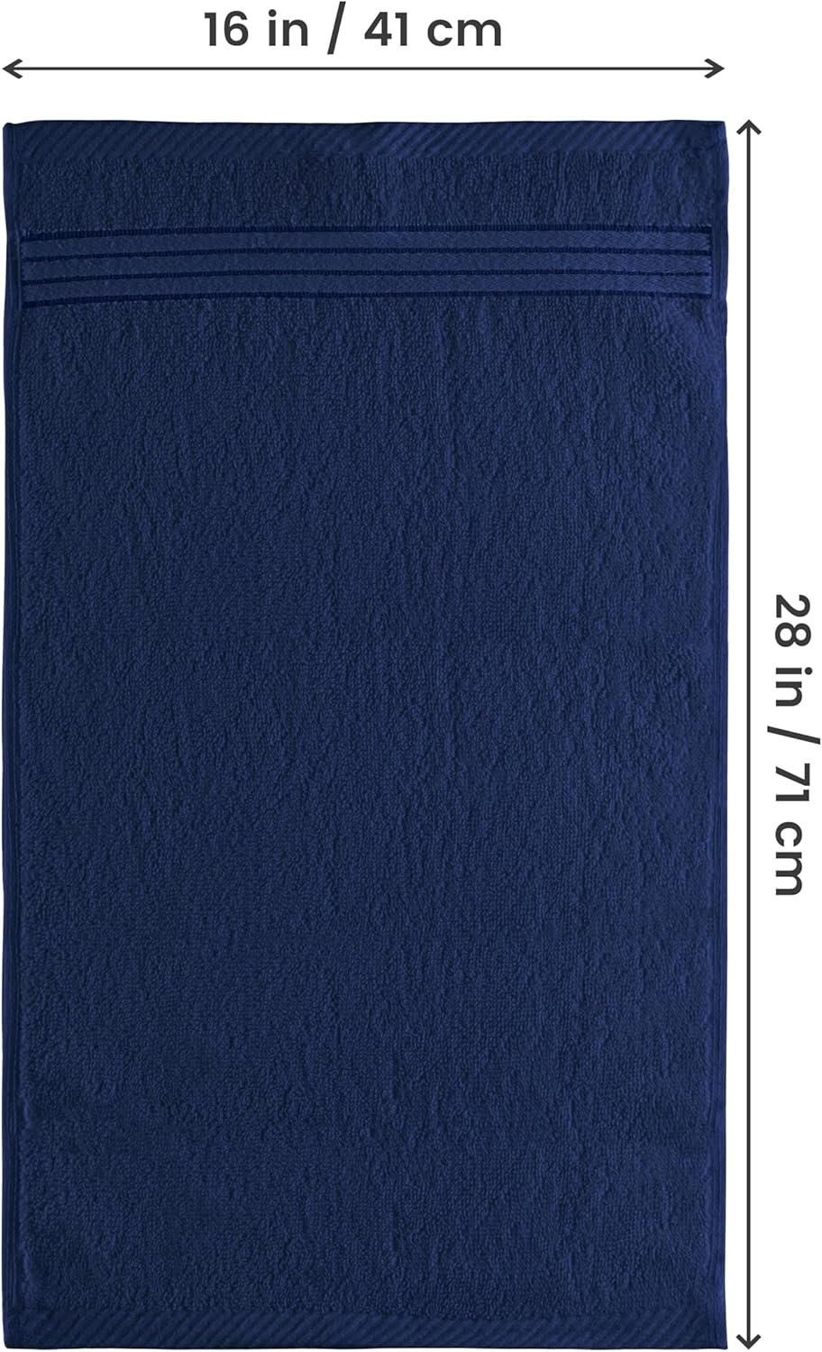 Utopia Towels 6 Piece Hand Towels Set, 16x28 in, 100% Cotton, Navy