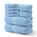 REDKISS Green Towel Set of 8-100% Cotton Luxury Bath Towels Set for Bathroom, 600 GSM Highly Absorbent Bathroom Towel with 2 Large Bath Sheet, 2 Hand, 4 Washcloths, Green Shower Towels for Dorm