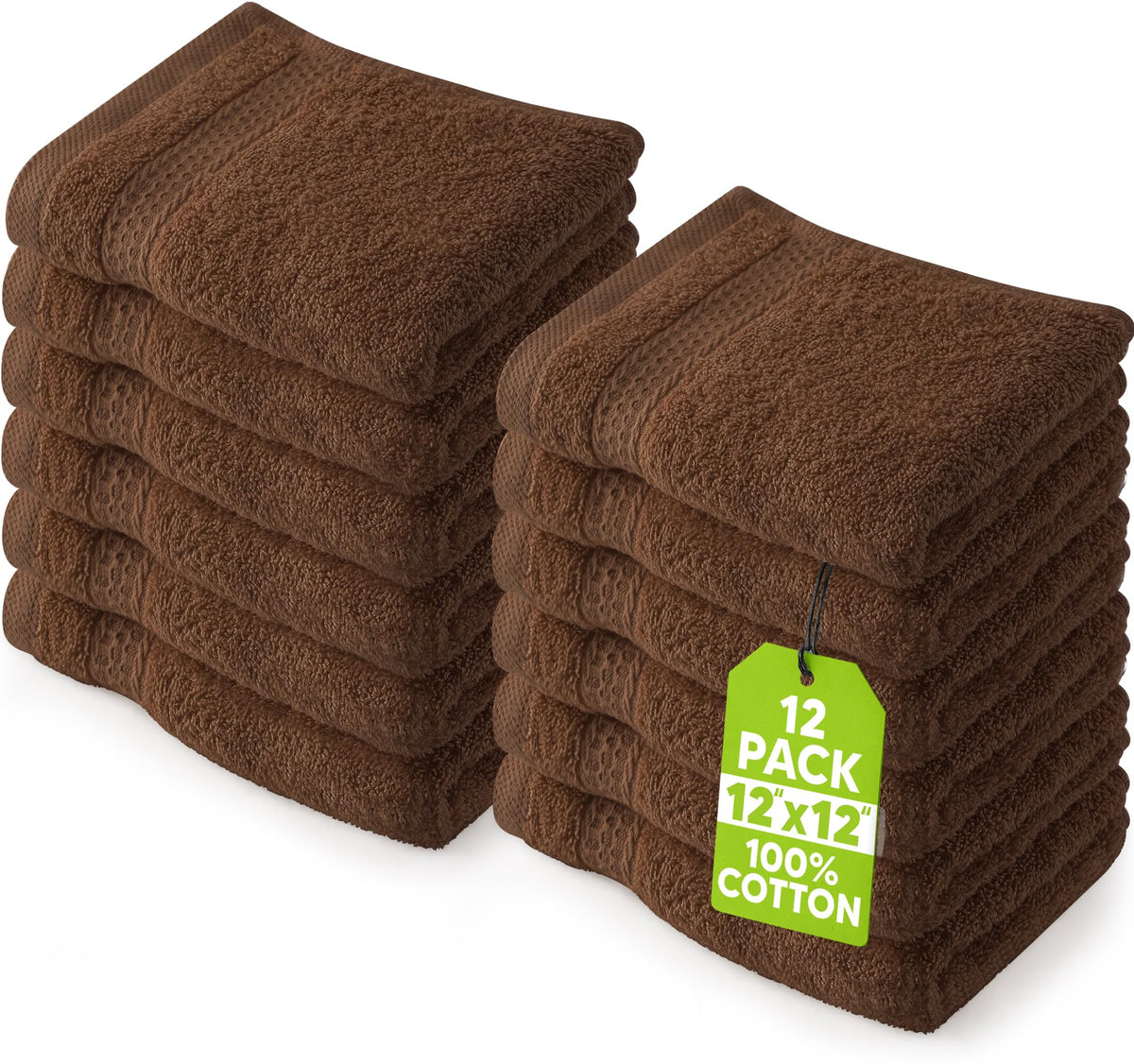 Utopia Towels 12 Pack Premium Wash Cloths, 12x12 in, 100% Cotton, White