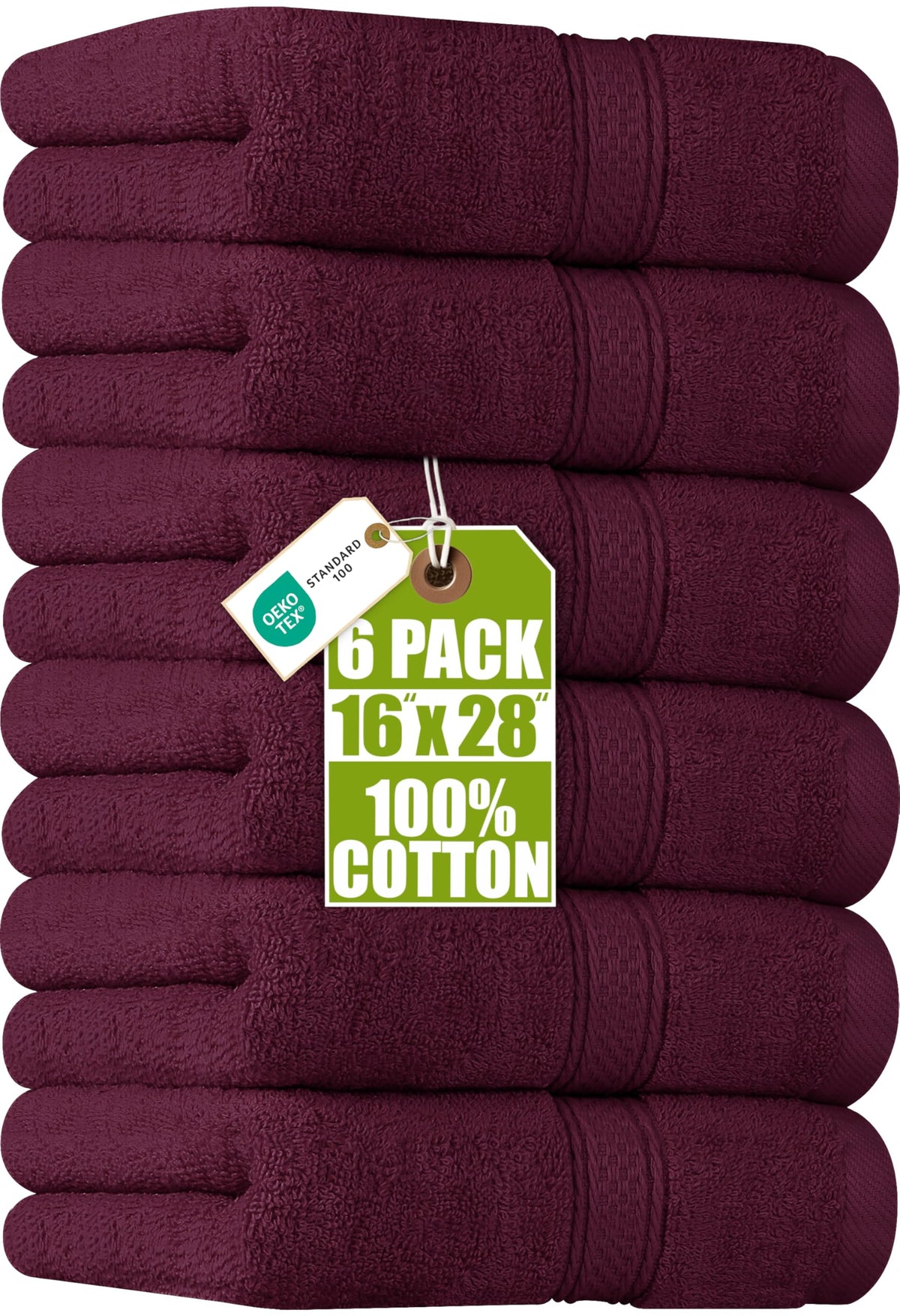 Utopia Towels 6 Pack Premium Hand Towels, 16x28 in, 600 GSM Cotton, Grey