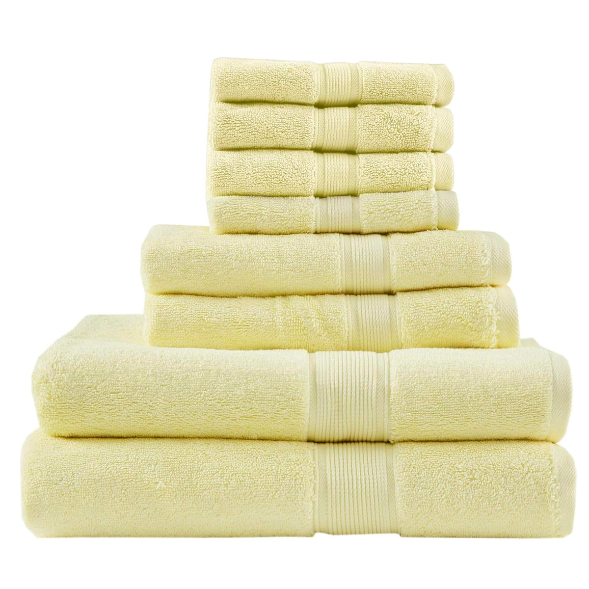 Madison Park 800GSM 100% Cotton Bathroom Bath Towel Set of 8, Light Blue