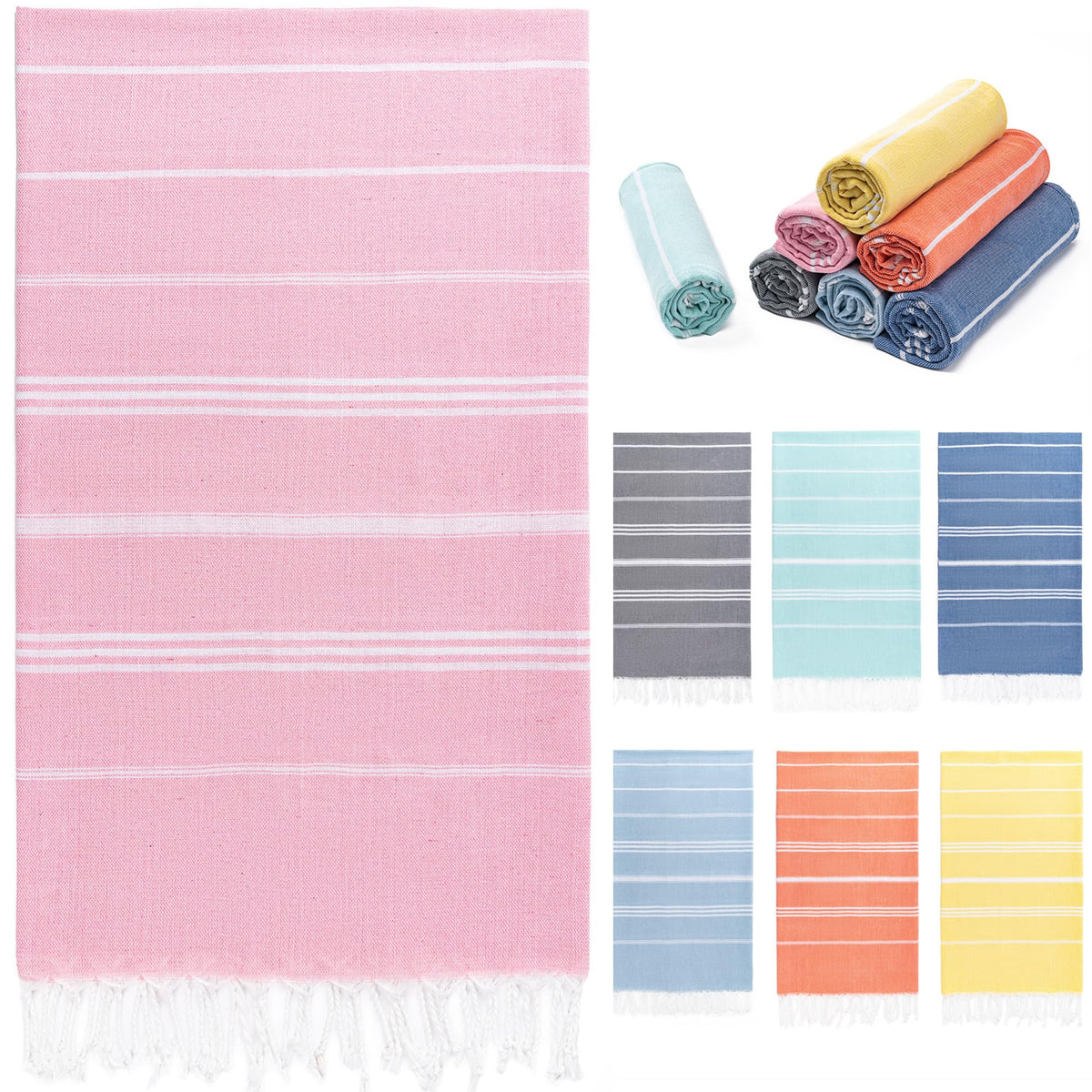 Turkish Beach Towel, 36"x71" Quick Dry Sand Free Oversized Towel, Aqua