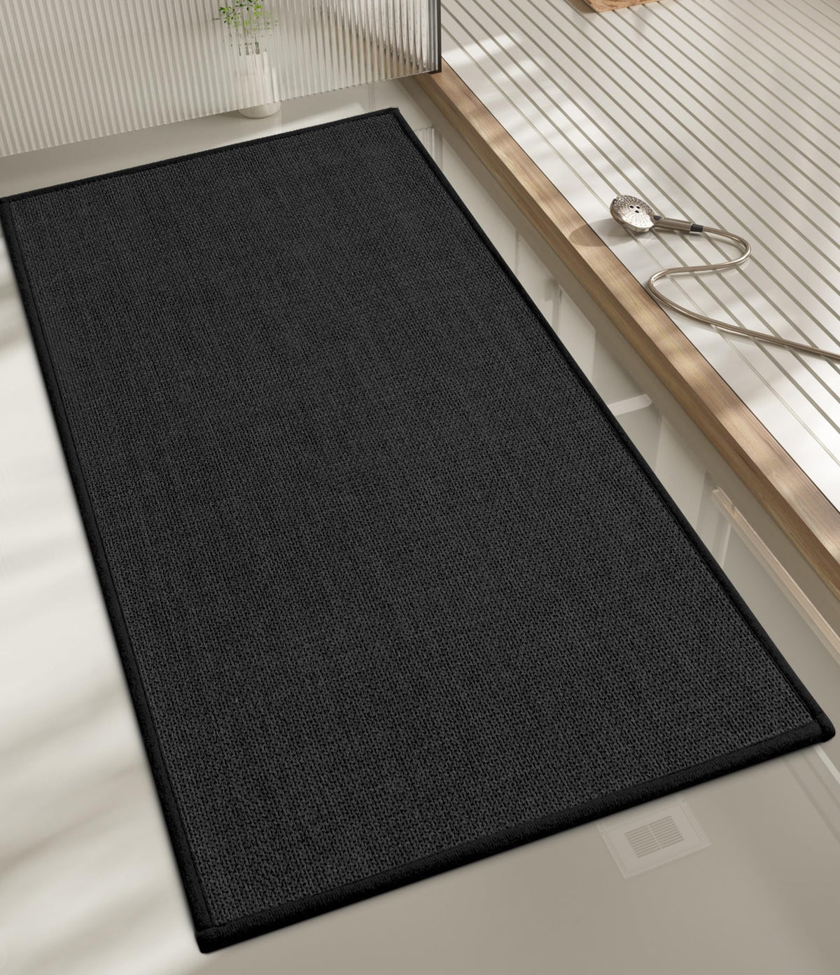 chakme Bathroom Rugs Mat 24x17, Ultra Thin Non Slip Bath Mat Small Quick Dry Absorbent Bath Mat for Bathroom Floor, (Dark Beige, 24"x17")