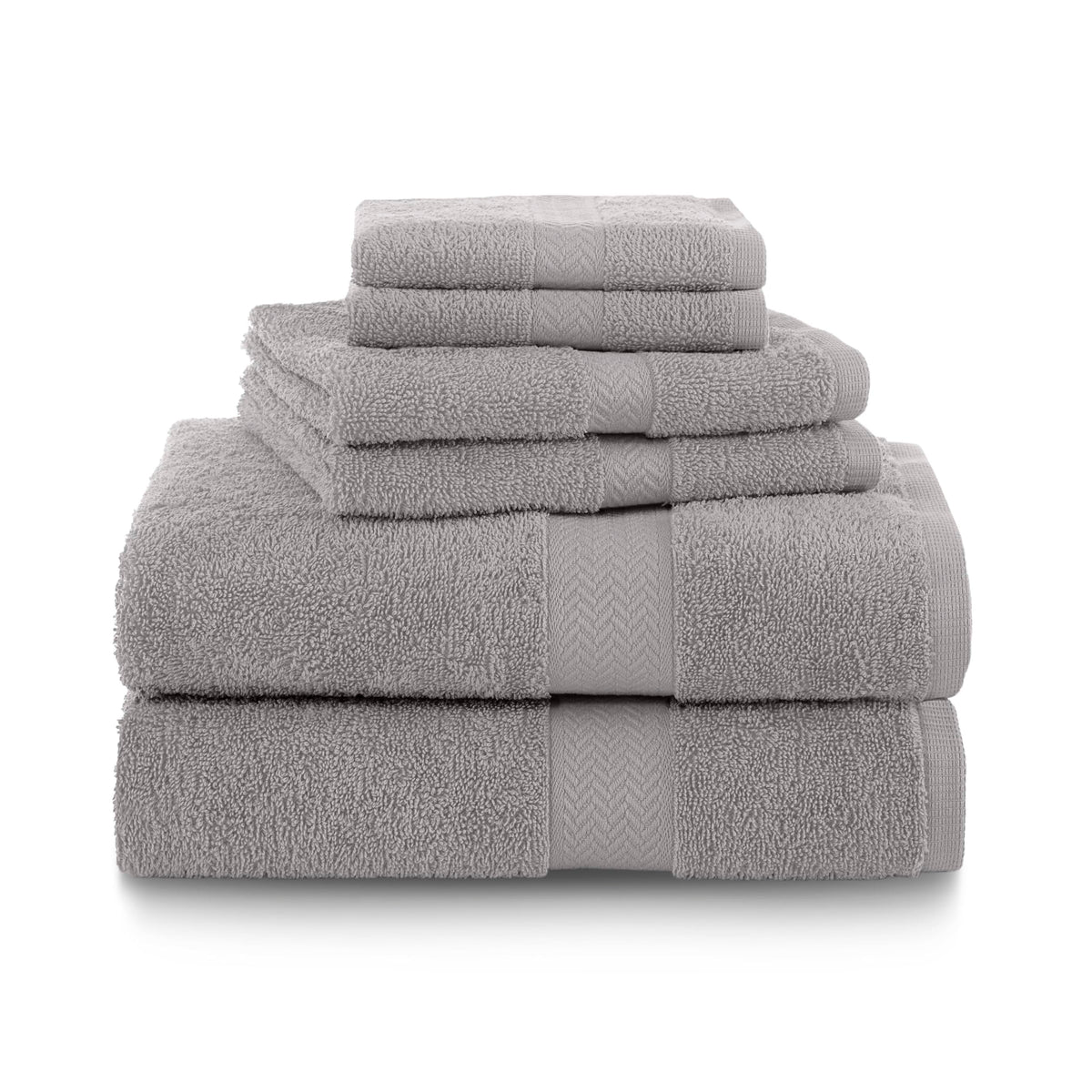 Martex 6-Piece 100% Ringspun Cotton Towel Set, Heather Blue