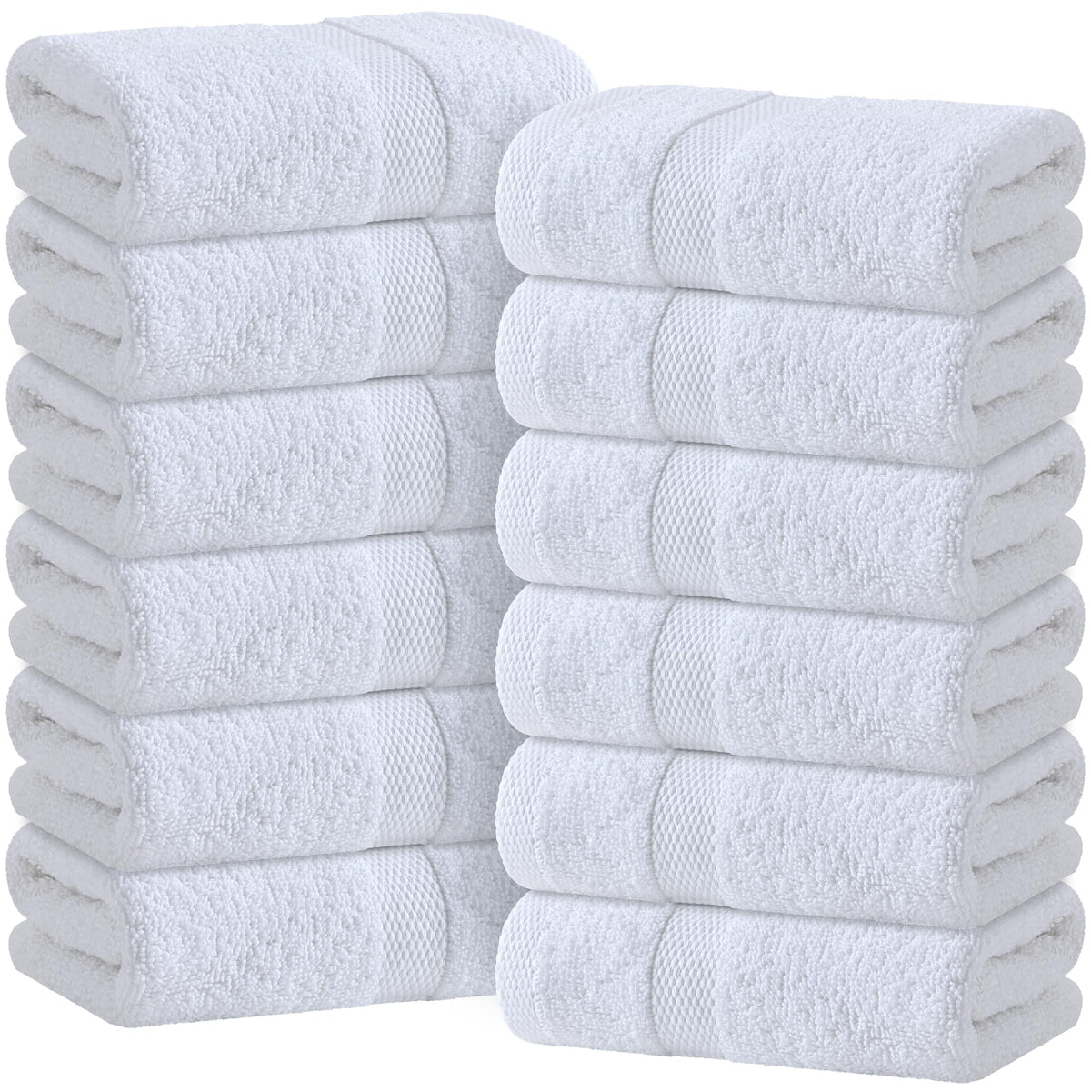 Wealuxe White Bath Towels Set of 4 — 27 x 54 Inch, 100% Ring Spun Cotton 650GSM, Extra Absorbent, Soft White Towels for Bathroom, Shower, Hotel, Spa