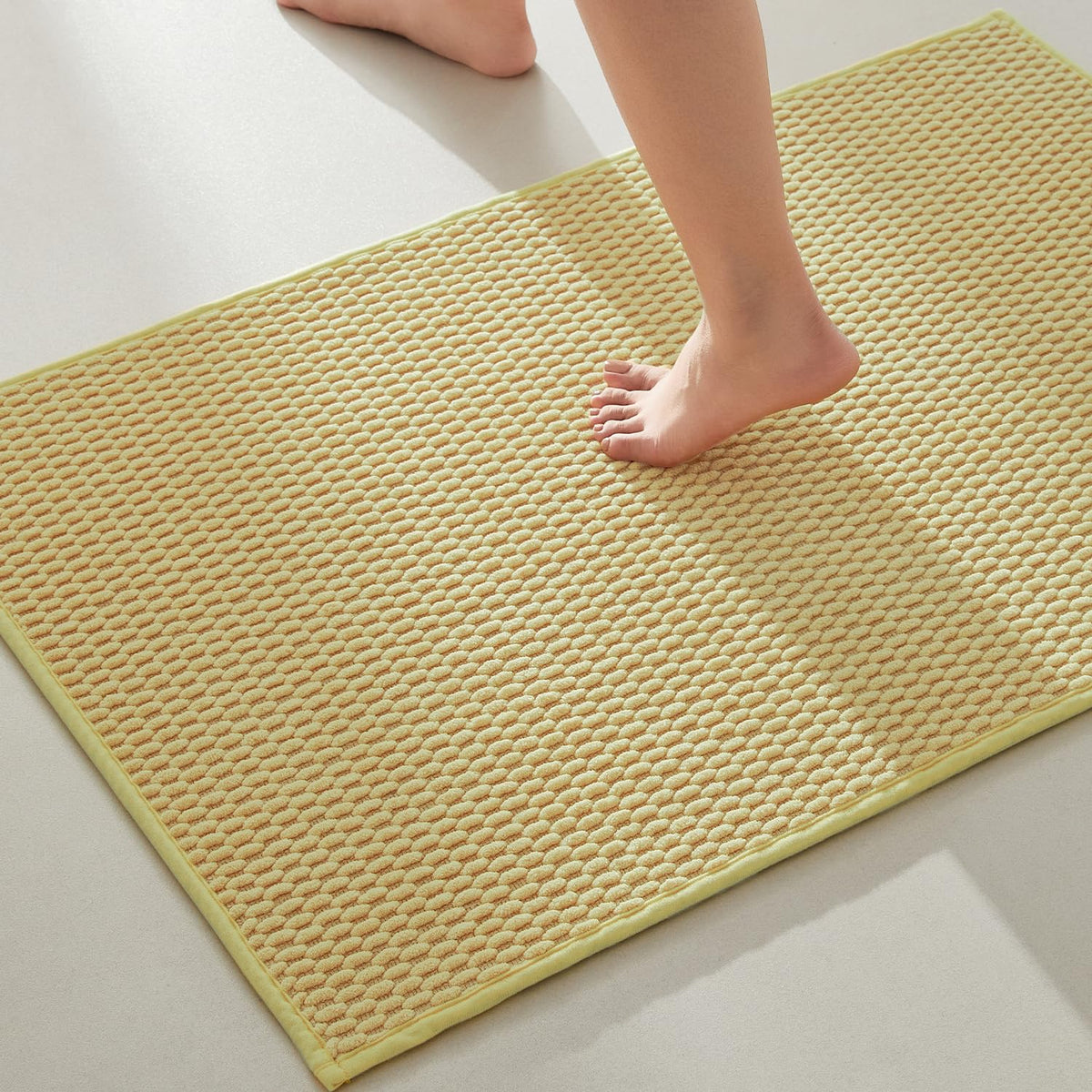 TYUU Bathroom Rugs Non Slip Washable, Super Absorbent Thin Bath Mat Small Quick Dry Low Pile Bathroom Rug, Dark Grey 16"x24"