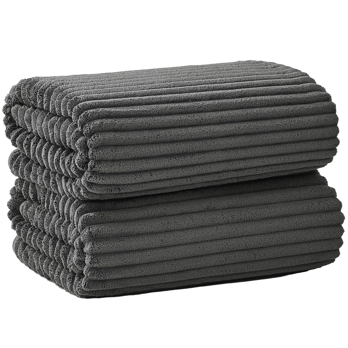 6 PC Bath Towel Set, 40"x80" Oversized Bath Sheets, Navy Blue