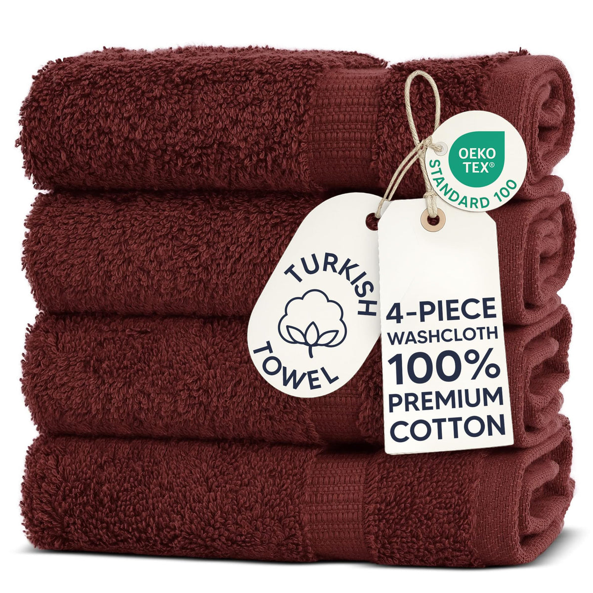 Chakir Turkish Linens 100% Cotton 4-Pack Bath Towels 27x54, Gray